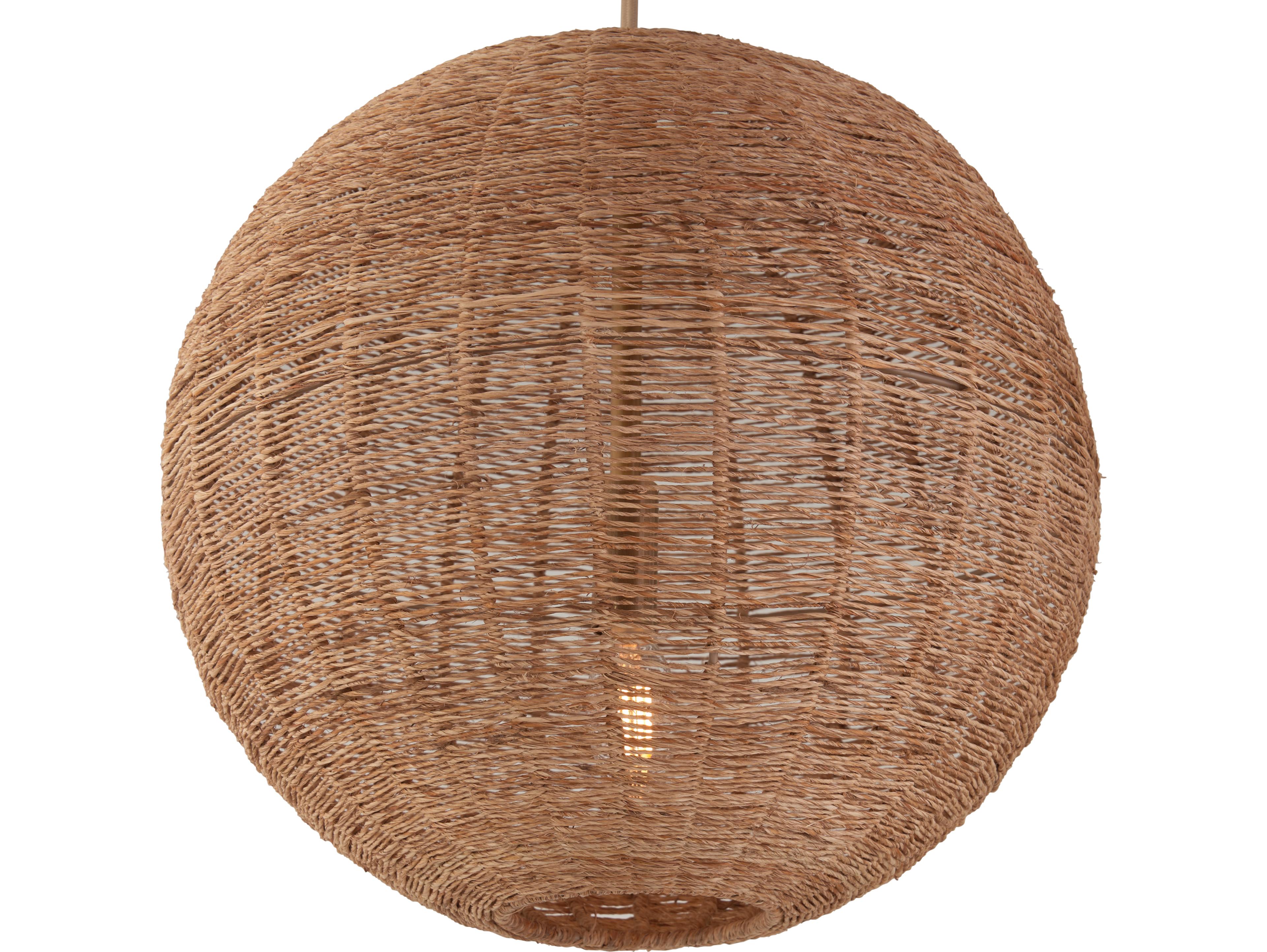 Wildwood 3-Light Natural Antique Brass Brown Cylinder Globe Pendant