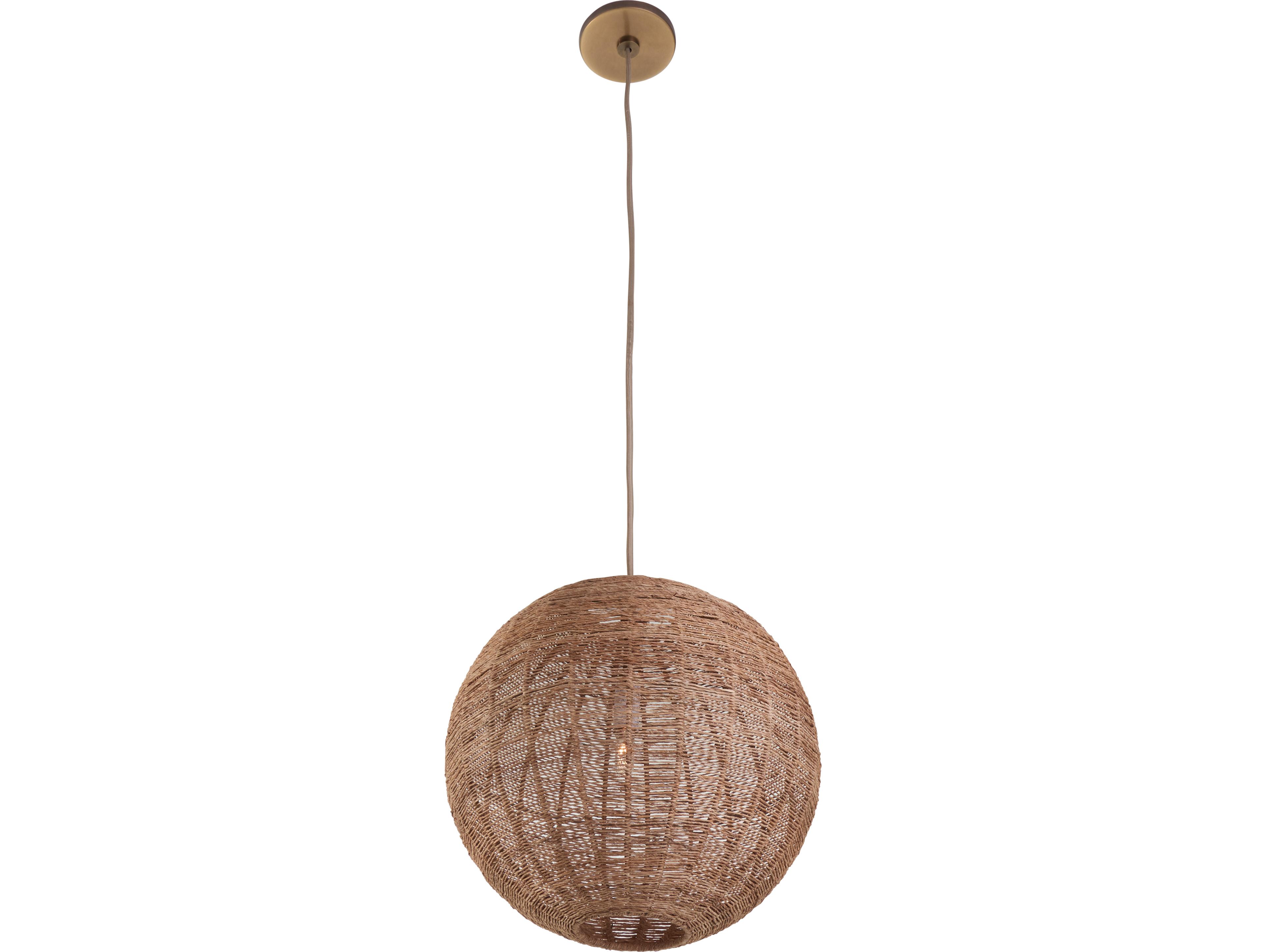 Wildwood 1-Light Natural Brown Globe Pendant