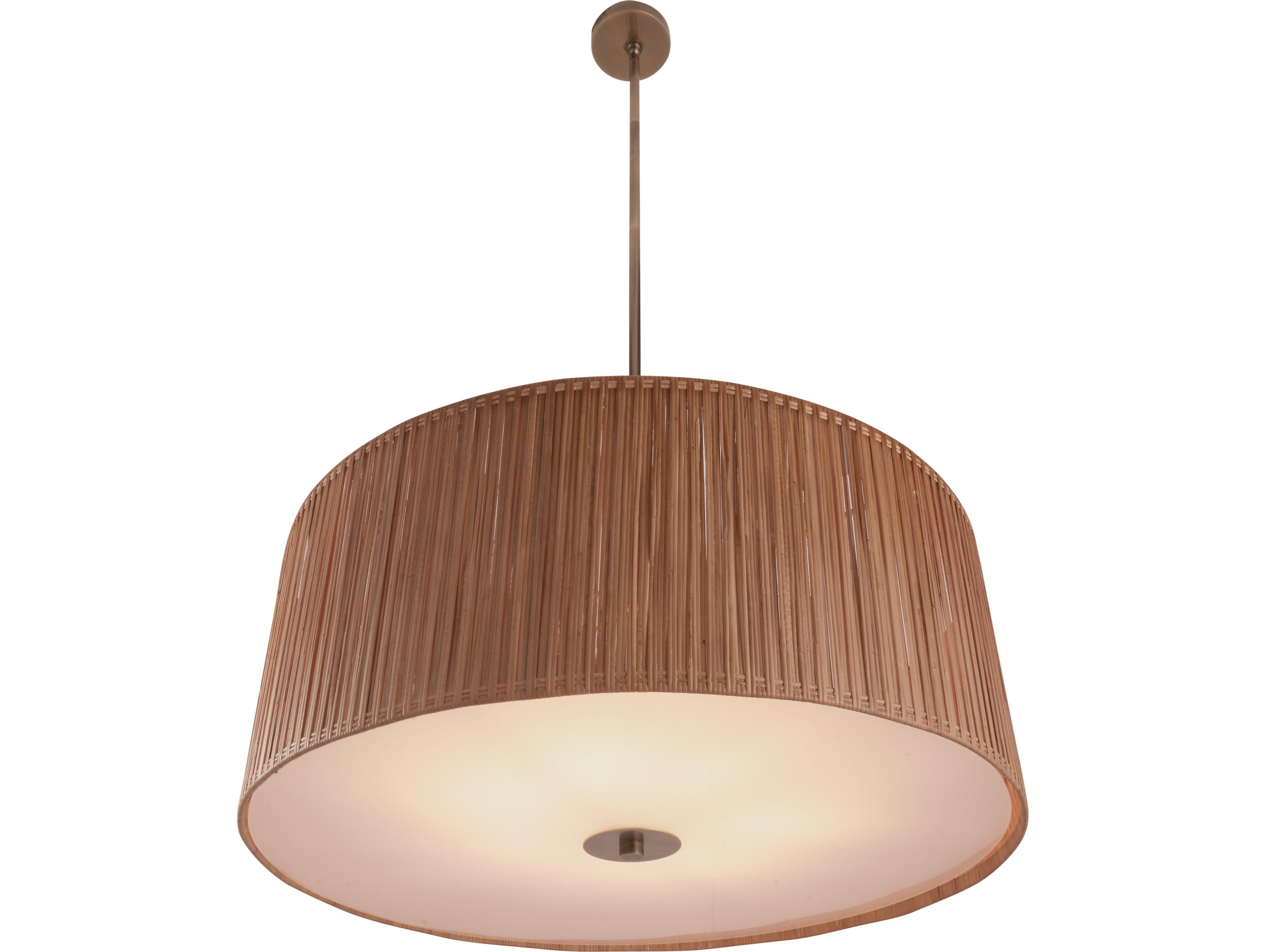 Wildwood 6-Light Natural Brown Drum Pendant