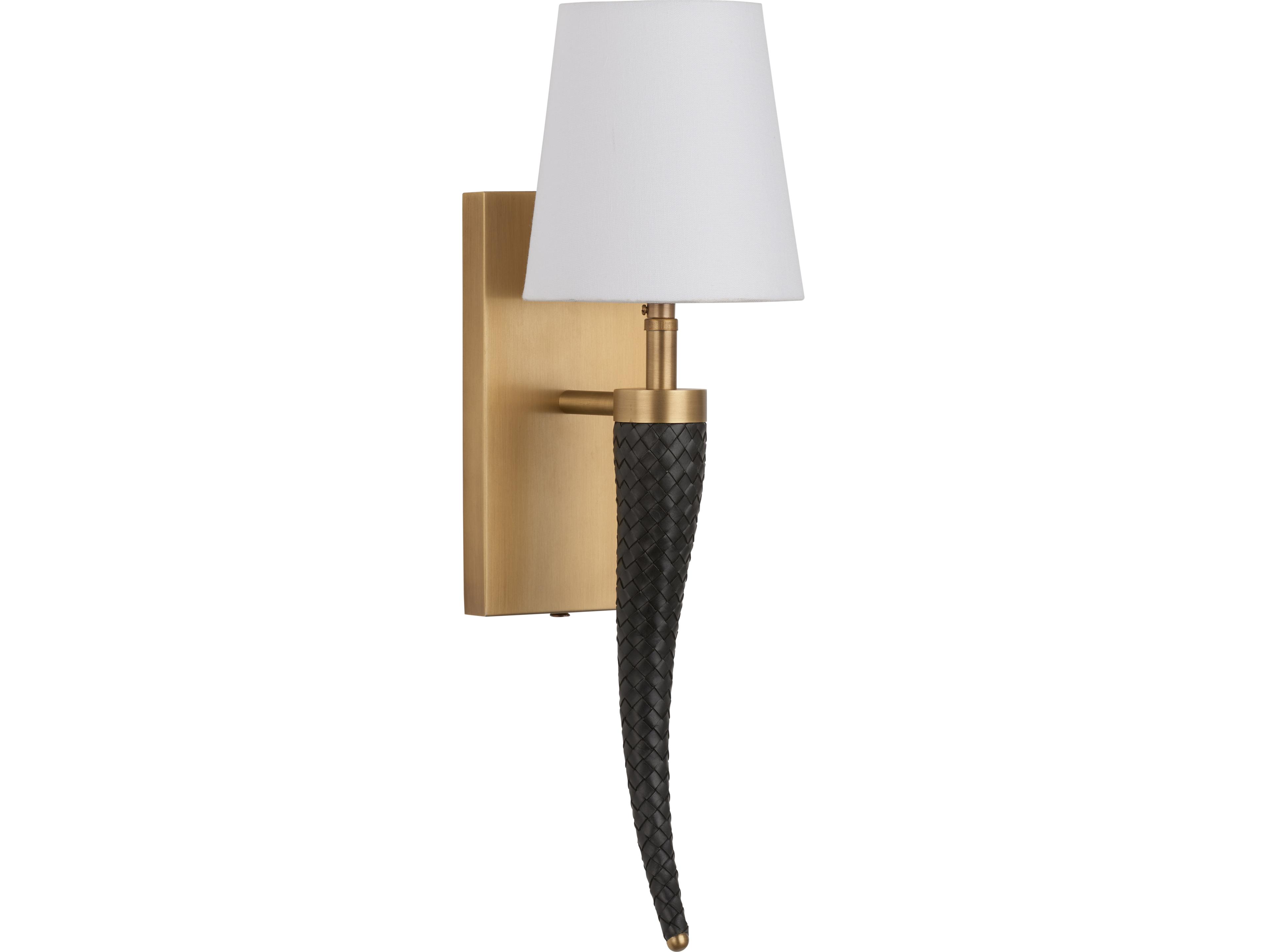 Wildwood 1-Light Antique Brass Black Wall Sconce