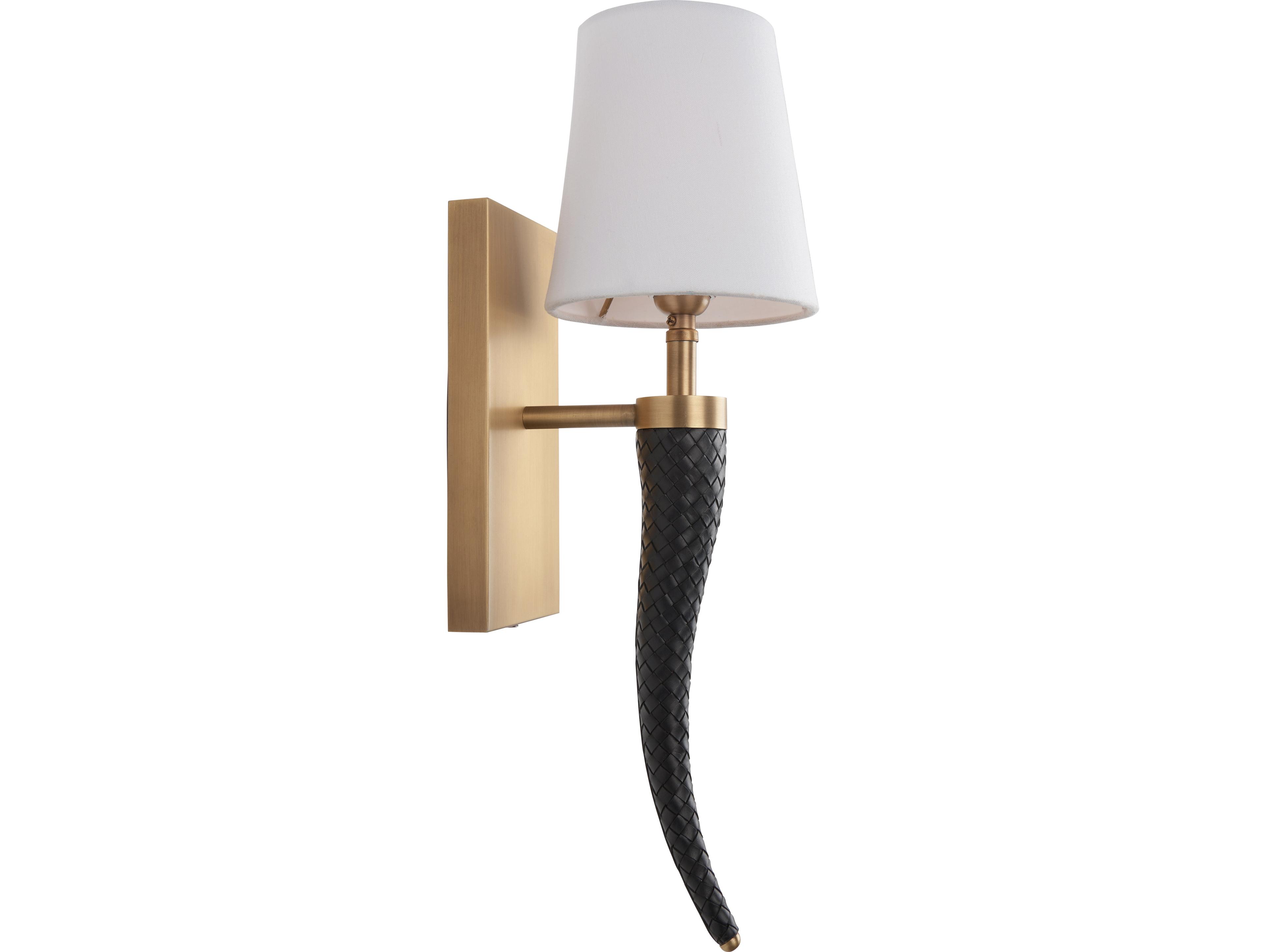 Wildwood 1-Light Antique Brass Black Wall Sconce