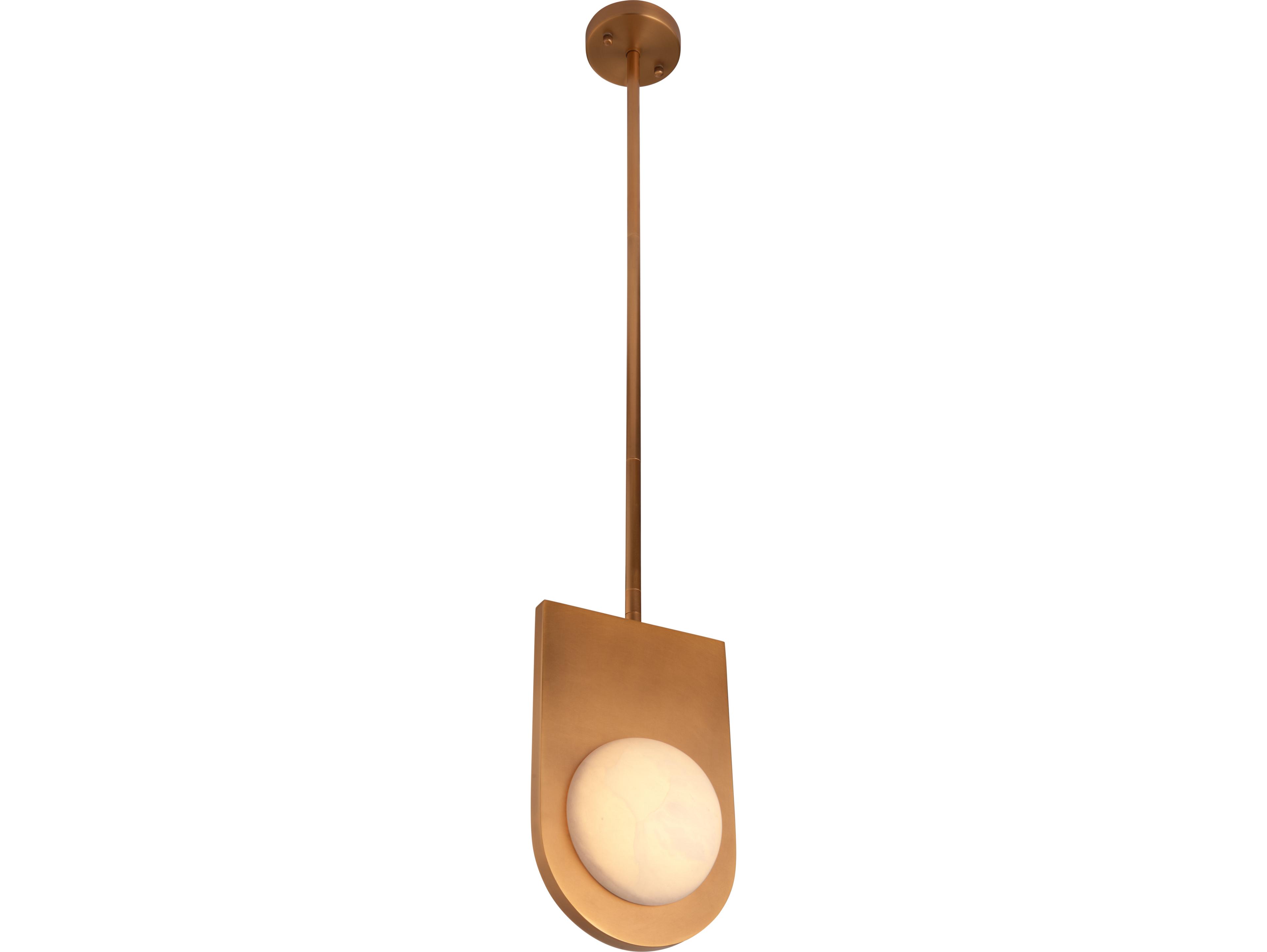 Wildwood 1-Light Natural White Antique Brass Globe Linear Pendant