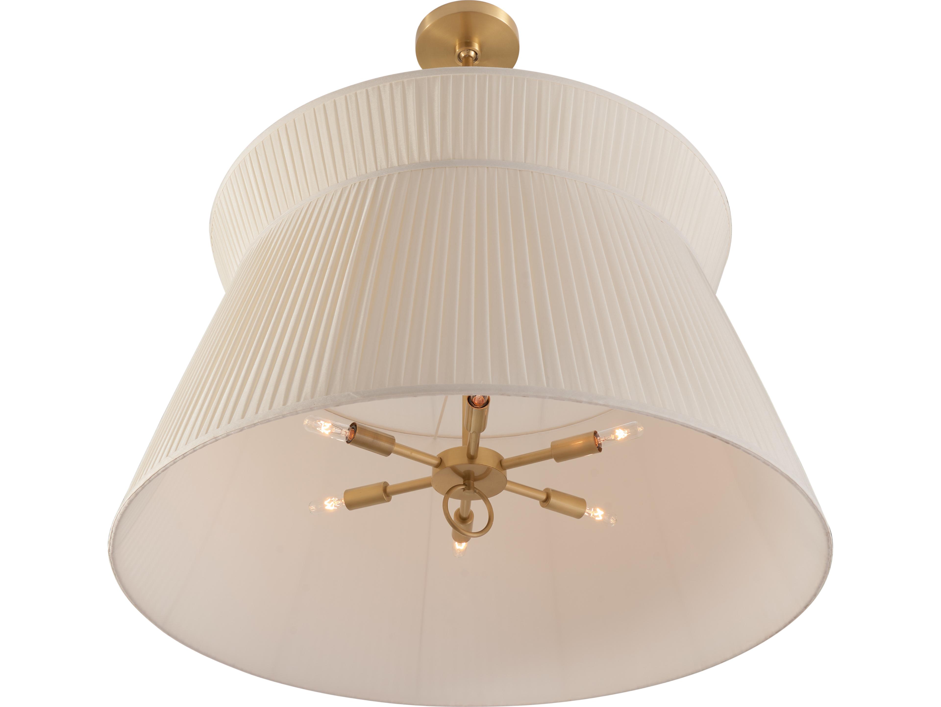 Wildwood 6-Light Antique Brass Ivory Off White Empire Pendant