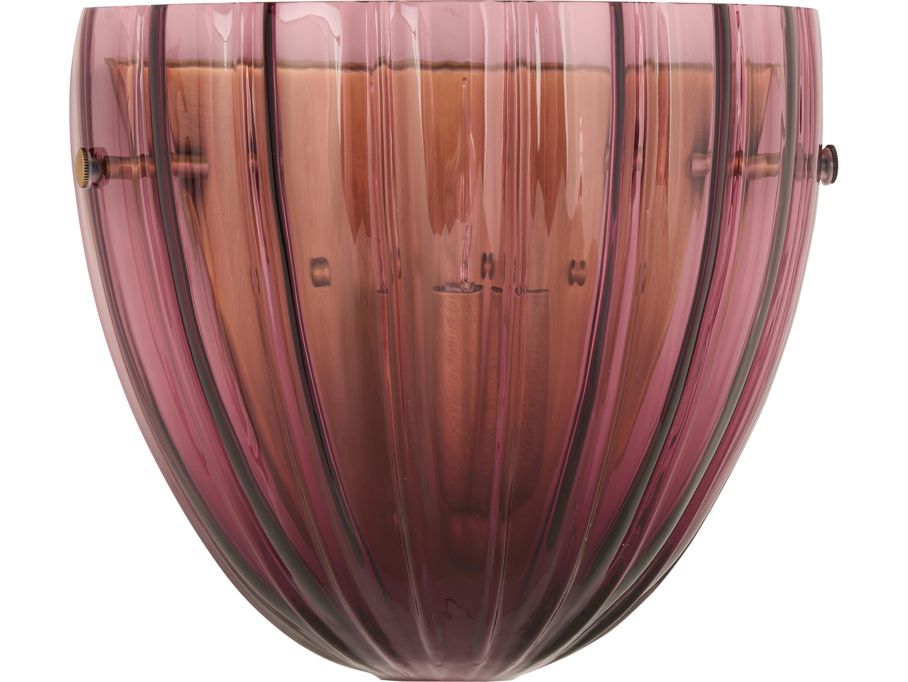 Wildwood 1-Light Aubergine Blown Antique Brass Red Wall Sconce