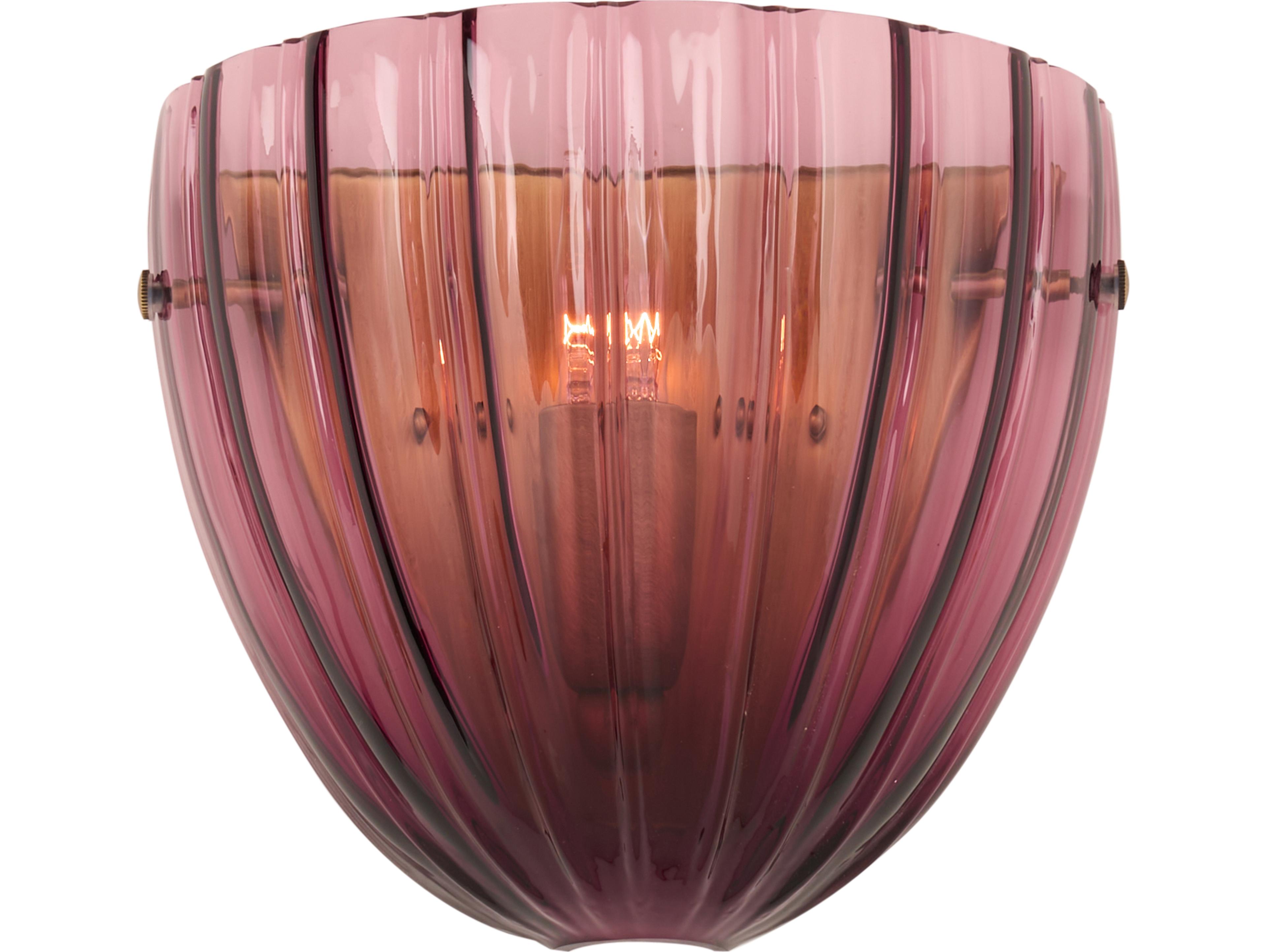 Wildwood 1-Light Aubergine Blown Antique Brass Red Wall Sconce