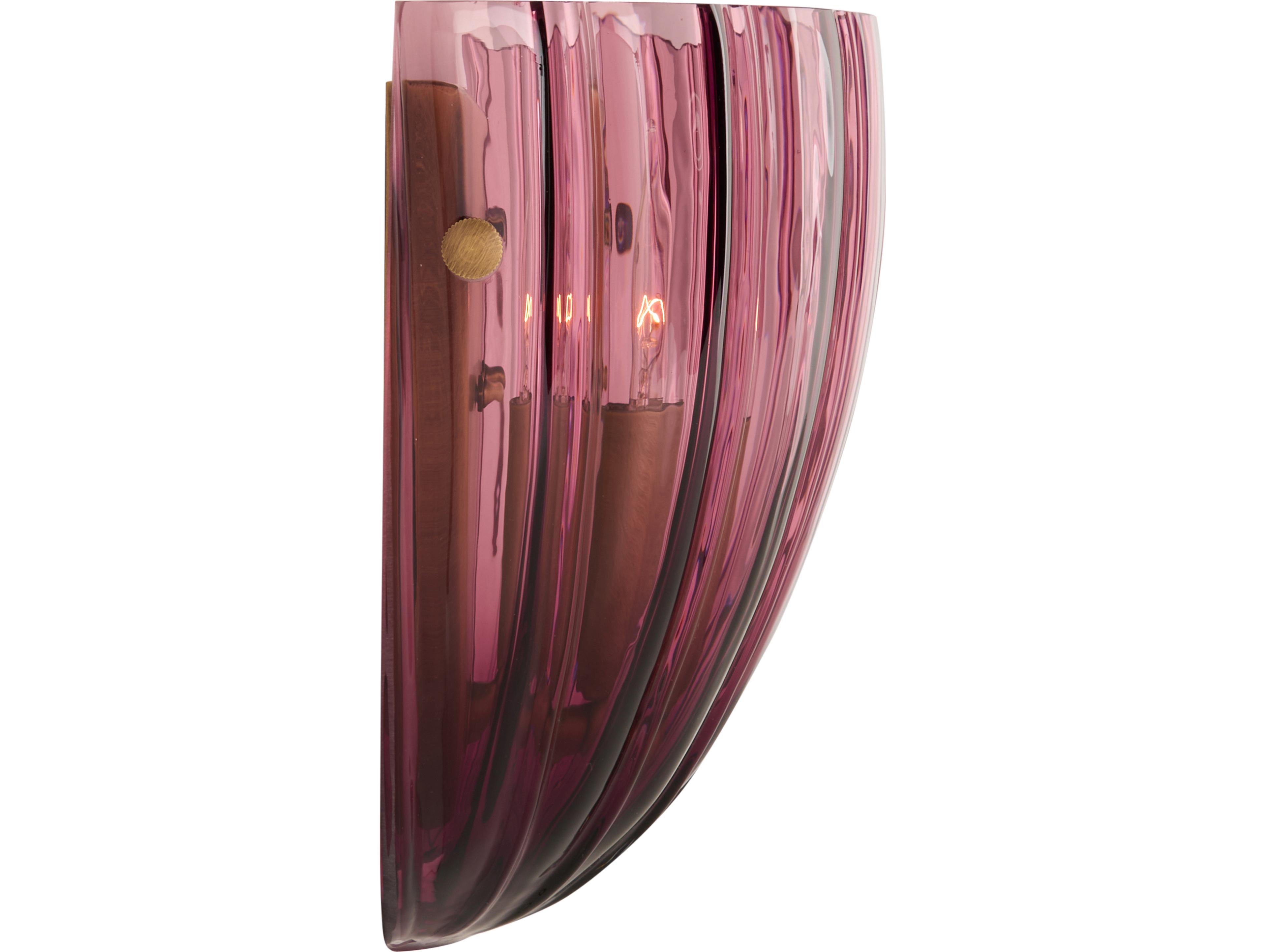 Wildwood 1-Light Aubergine Blown Antique Brass Red Wall Sconce