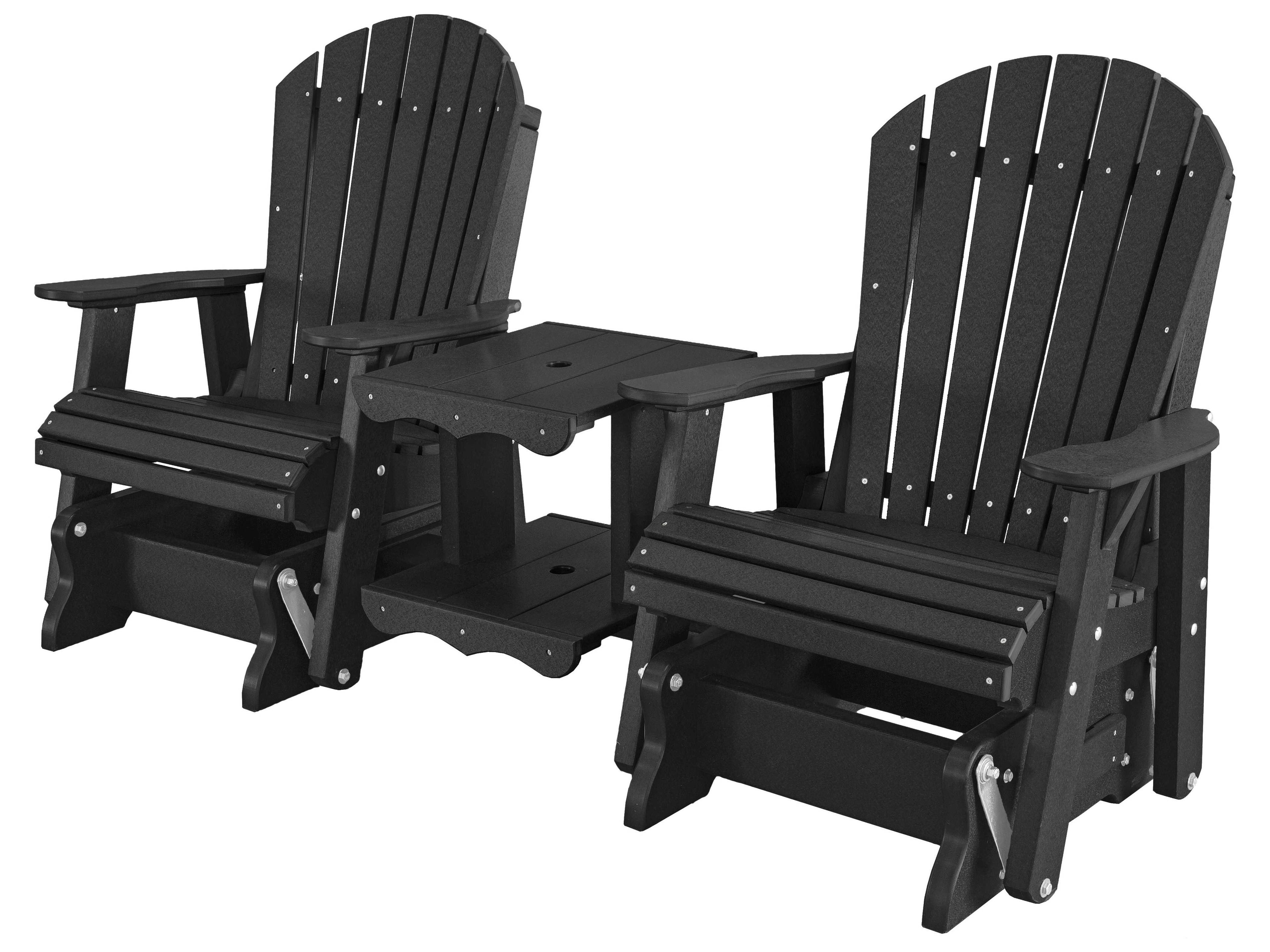 Wildridge Heritage Recycled Plastic Double Glider Rock-A-Tee Outdoor Patio Lounge Chair