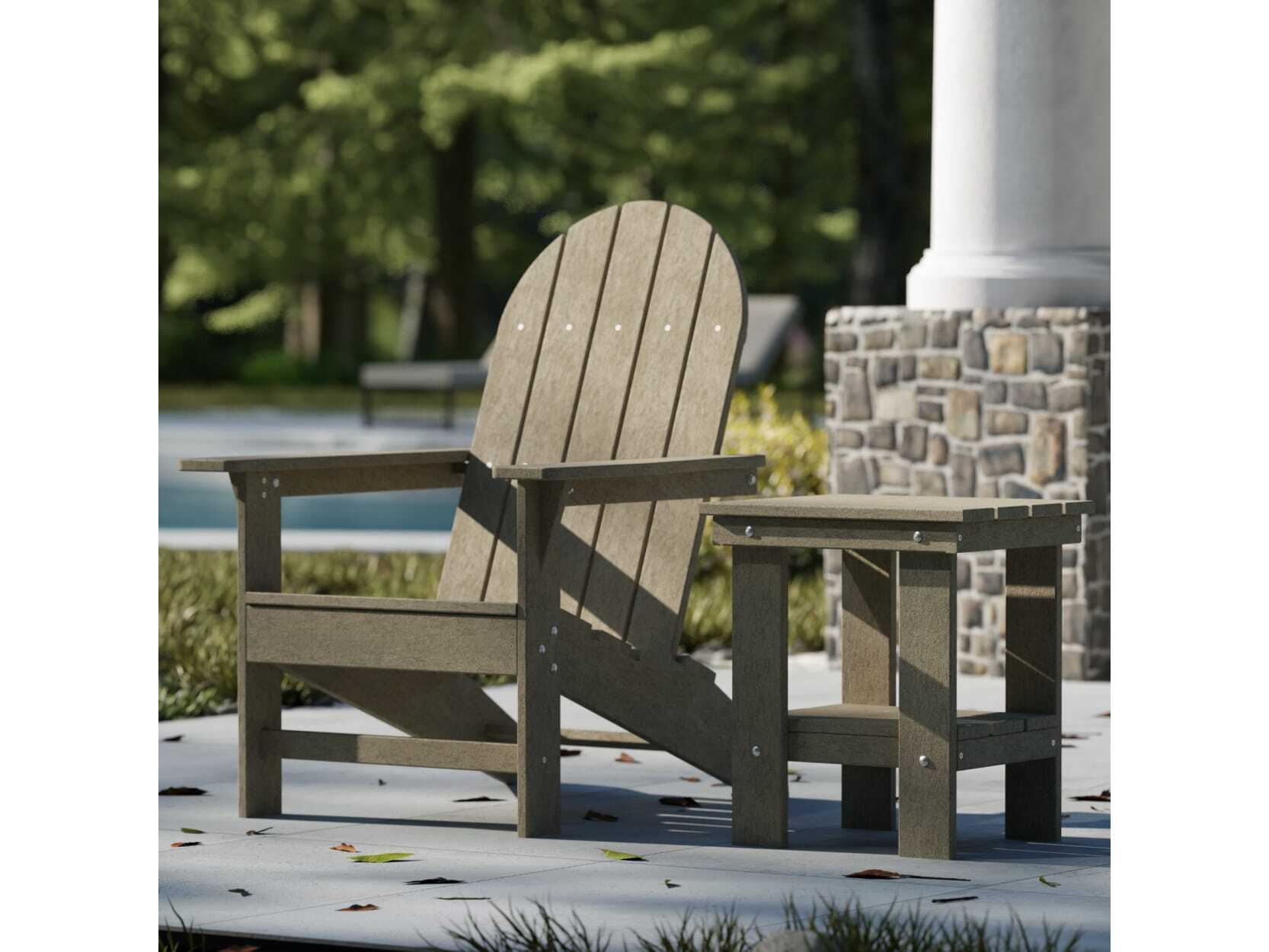 Wildridge Freedom Recycled Plastic Patio 18"W x 16"D Rectangular Side Table