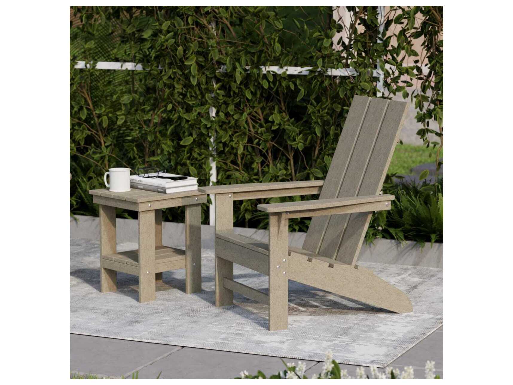 Wildridge Freedom Recycled Plastic Patio 3 Piece Modern Adirondack Set