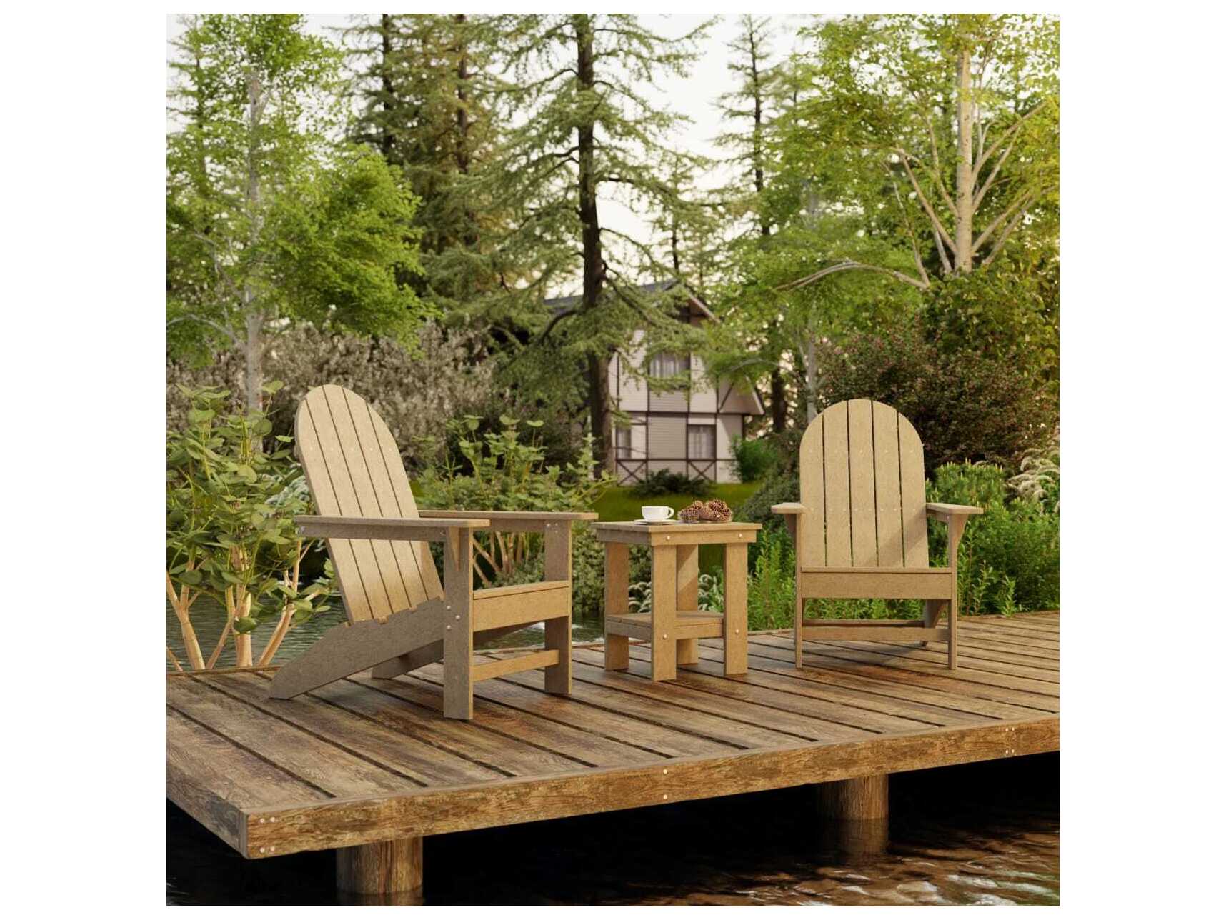 Wildridge Freedom Recycled Plastic Patio 3 Piece Traditional Adirondack Set