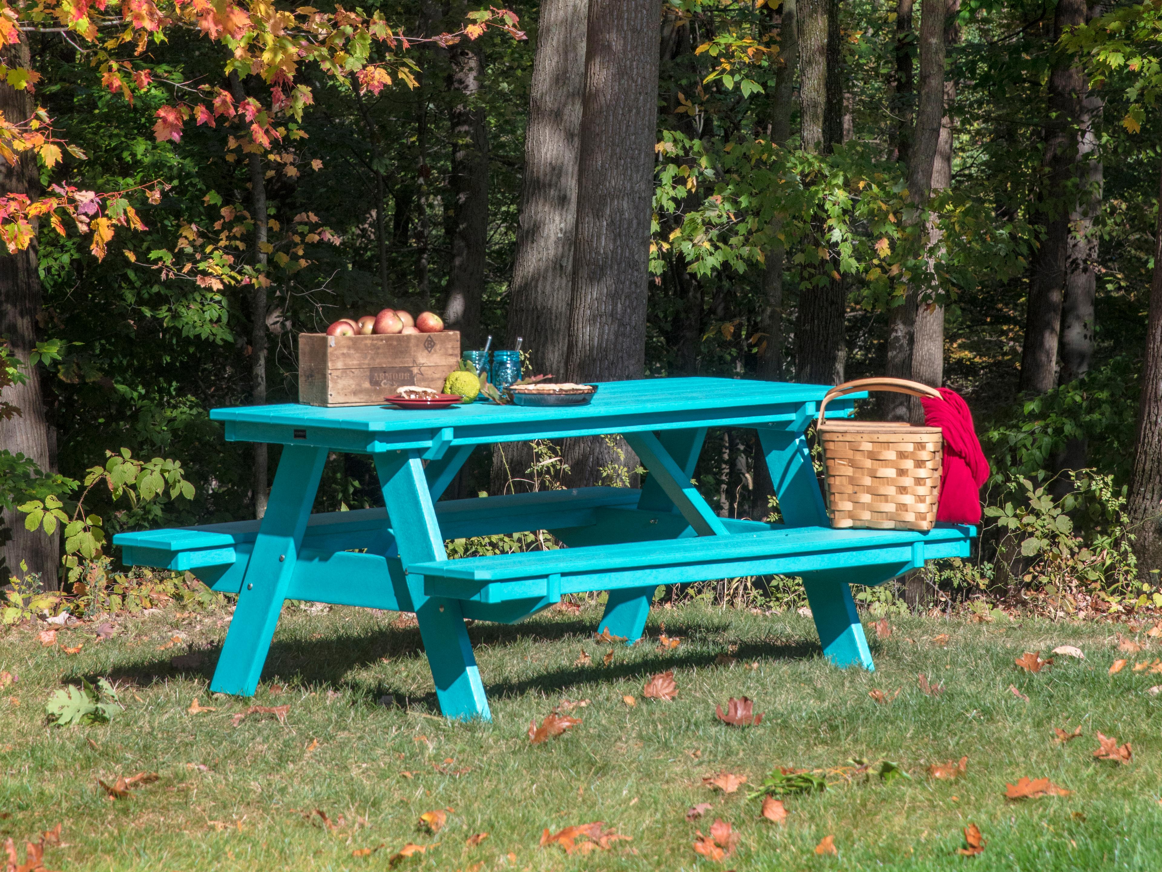 Wildridge Heritage Recycled Plastic Rectangular Outdoor Picnic Table with Benches