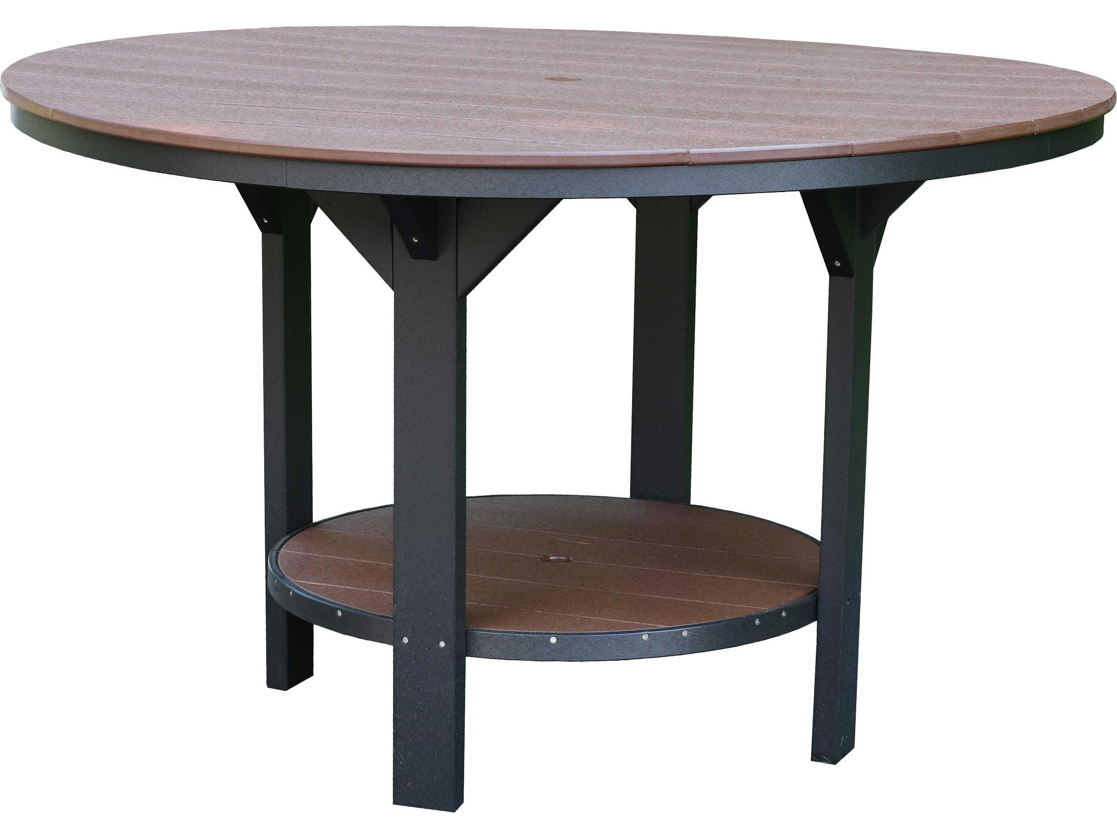 Wildridge Heritage Recycled Plastic Round Outdoor Patio Counter Table with Umbrella Hole
