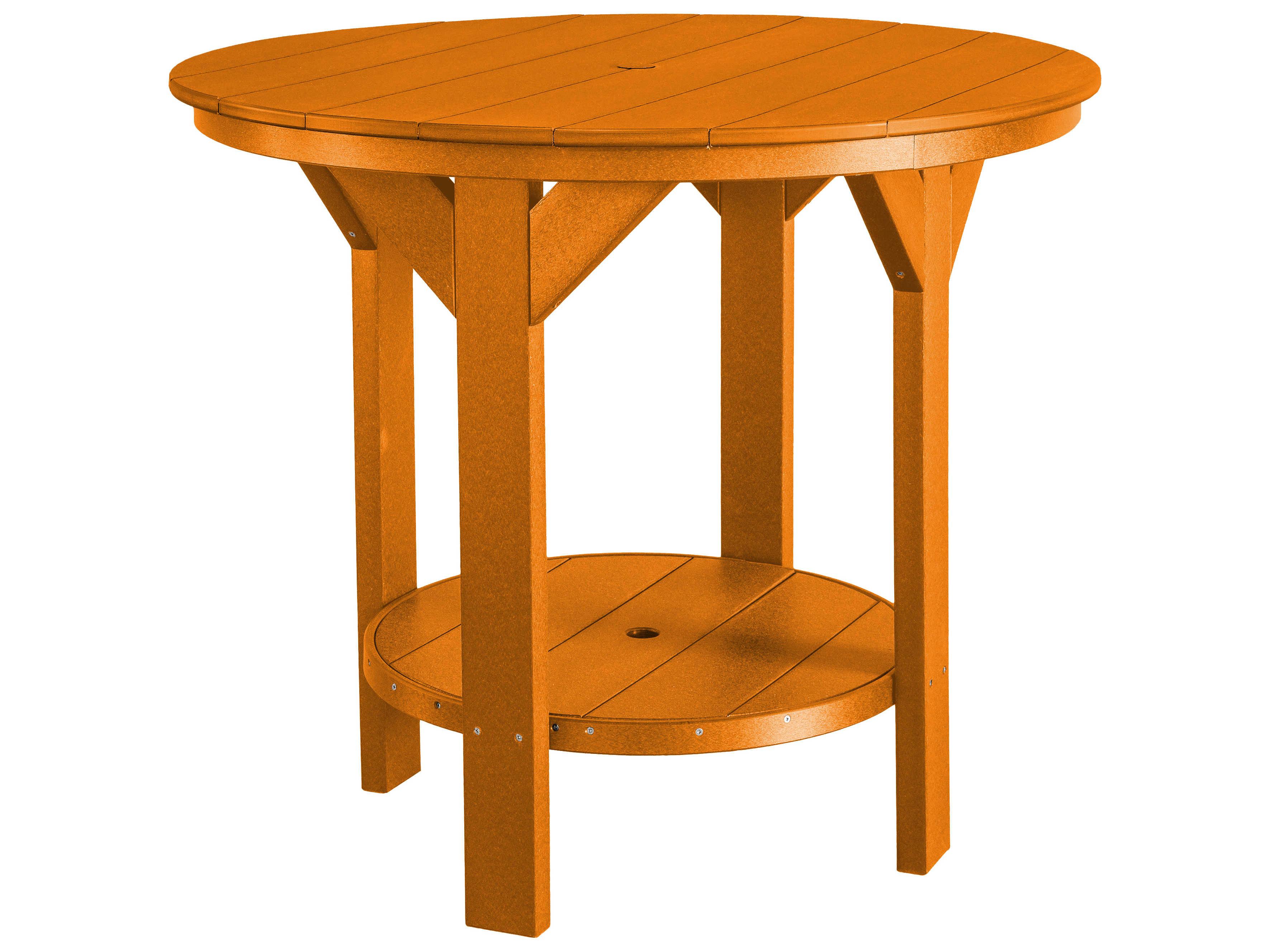Wildridge Heritage Recycled Plastic Round Patio Counter Table with Umbrella Hole