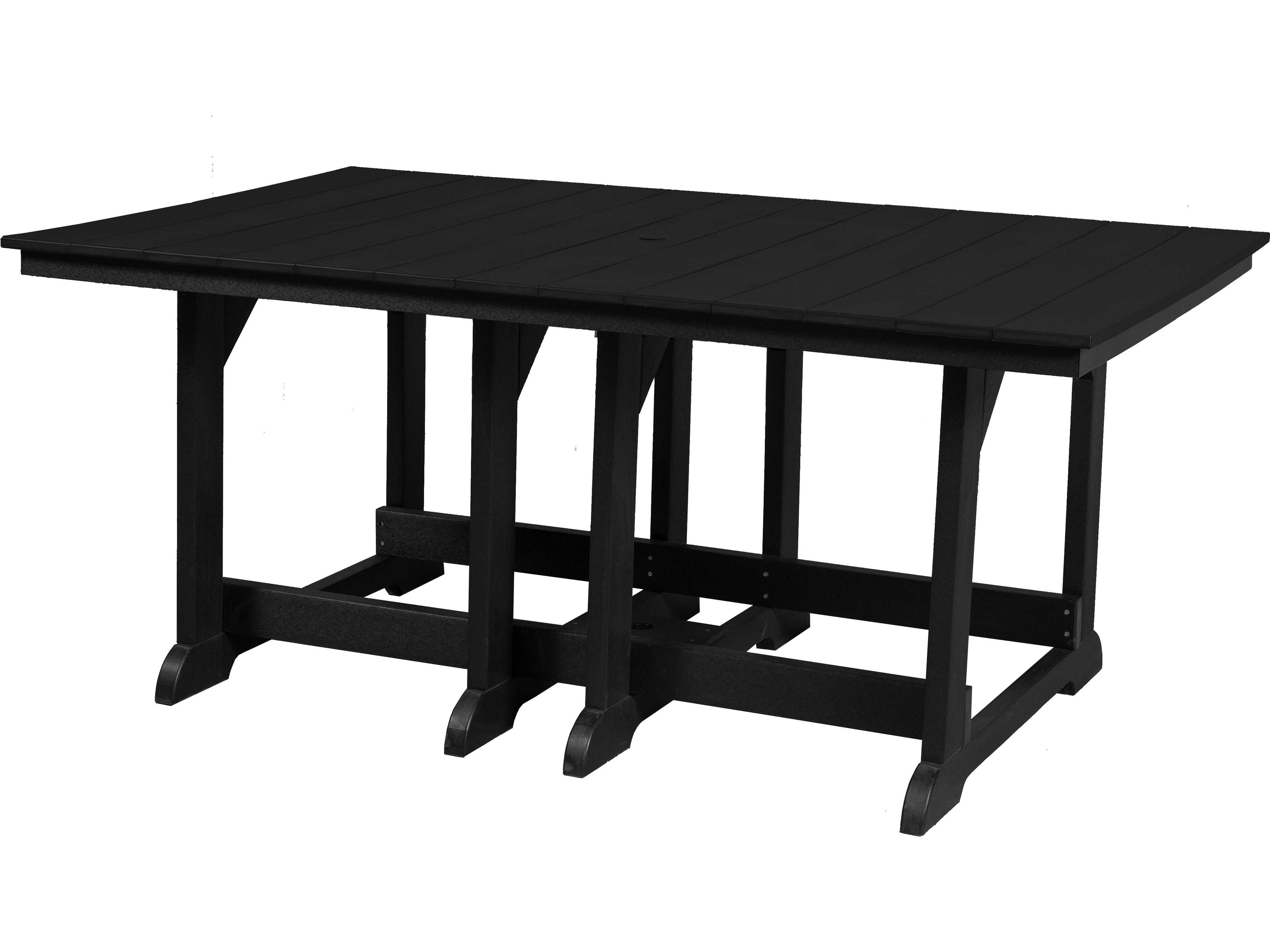 Wildridge Heritage Recycled Plastic Rectangular Patio Dining Table with Umbrella Hole