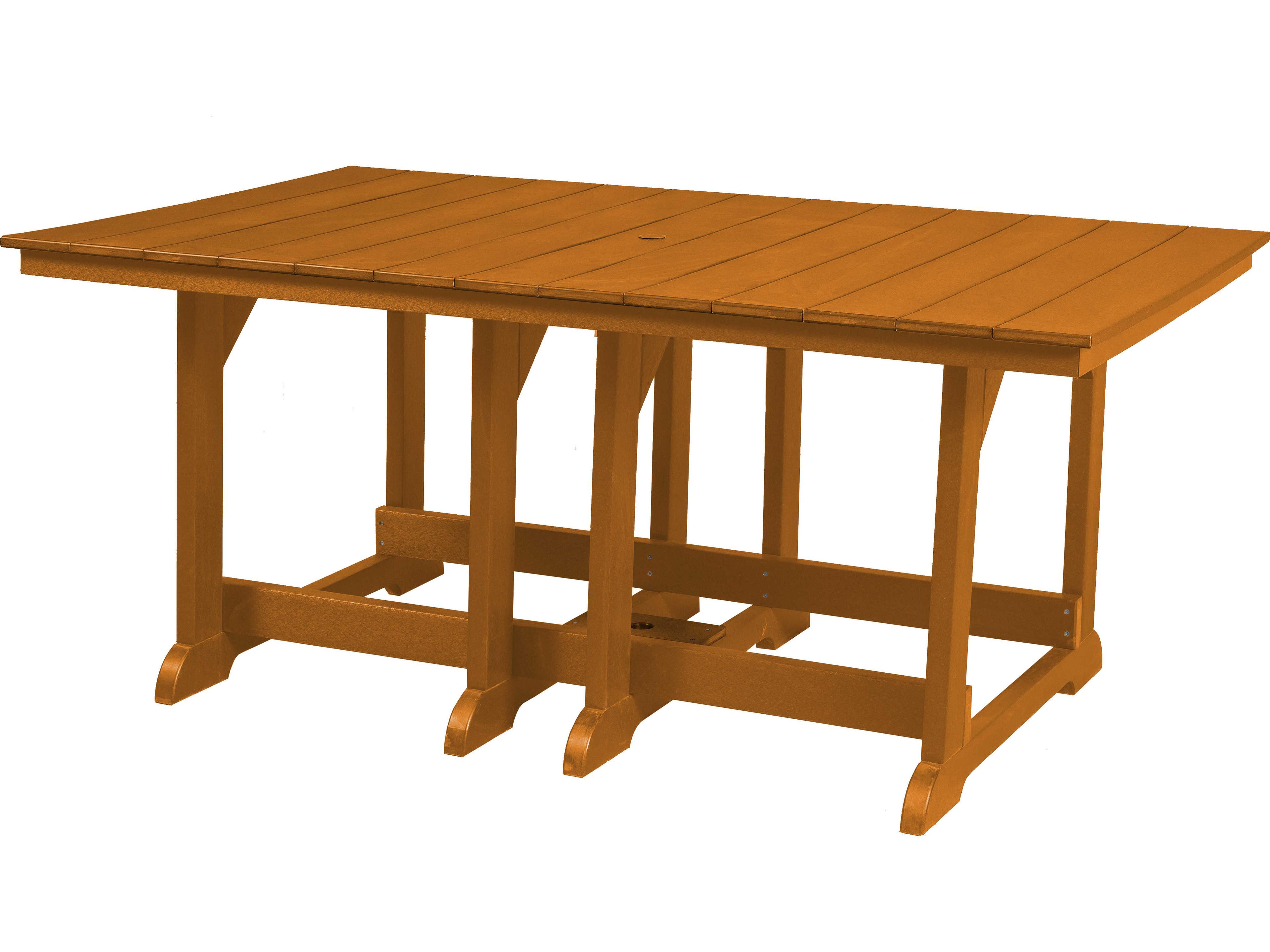 Wildridge Heritage Recycled Plastic Rectangular Patio Dining Table with Umbrella Hole