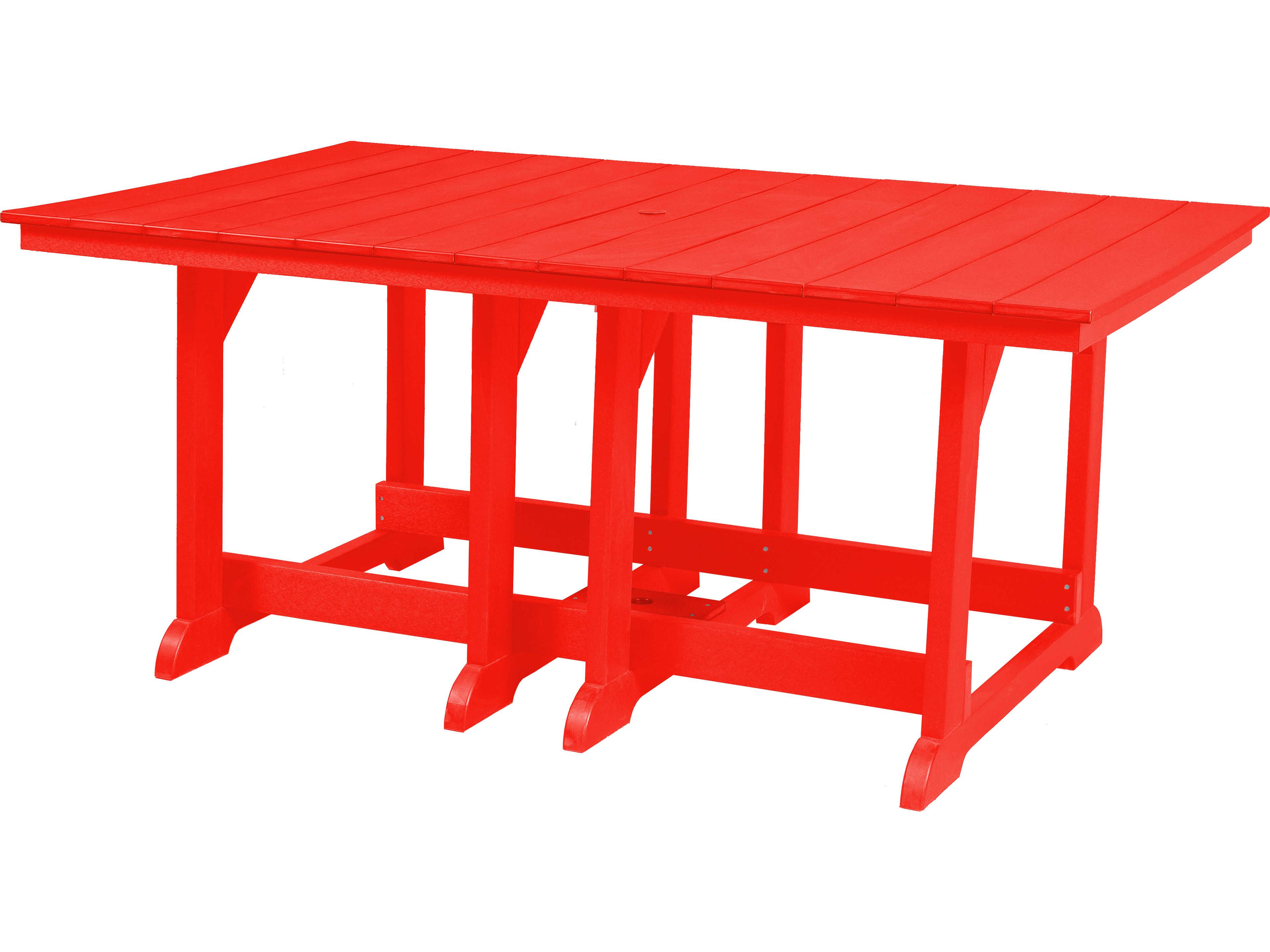 Wildridge Heritage Recycled Plastic Rectangular Patio Dining Table with Umbrella Hole