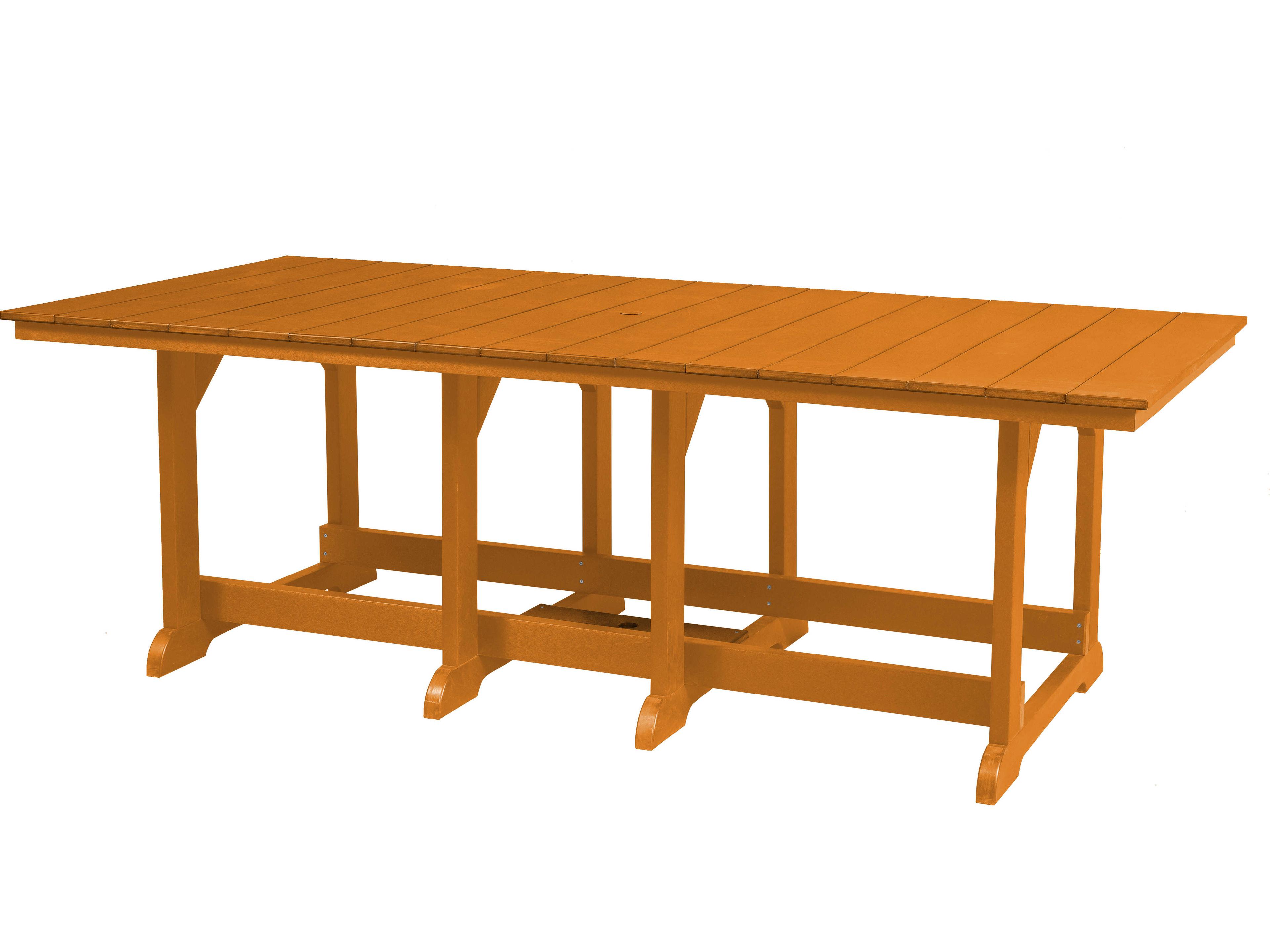 Wildridge Heritage Recycled Plastic Rectangular Outdoor Dining Table with Umbrella Hole