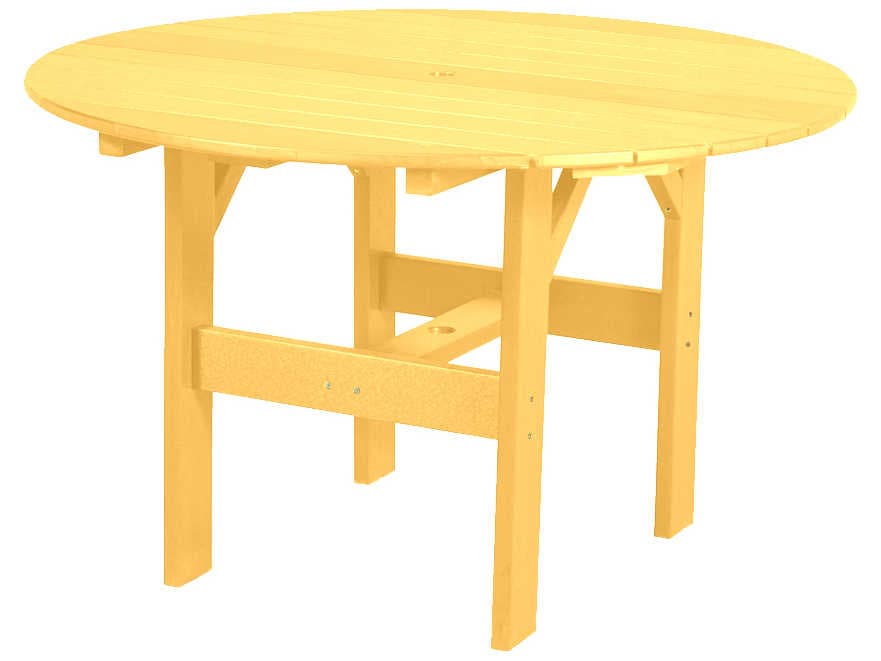 Wildridge Classic Recycled Plastic Round Outdoor Patio Dining Table with Umbrella Hole