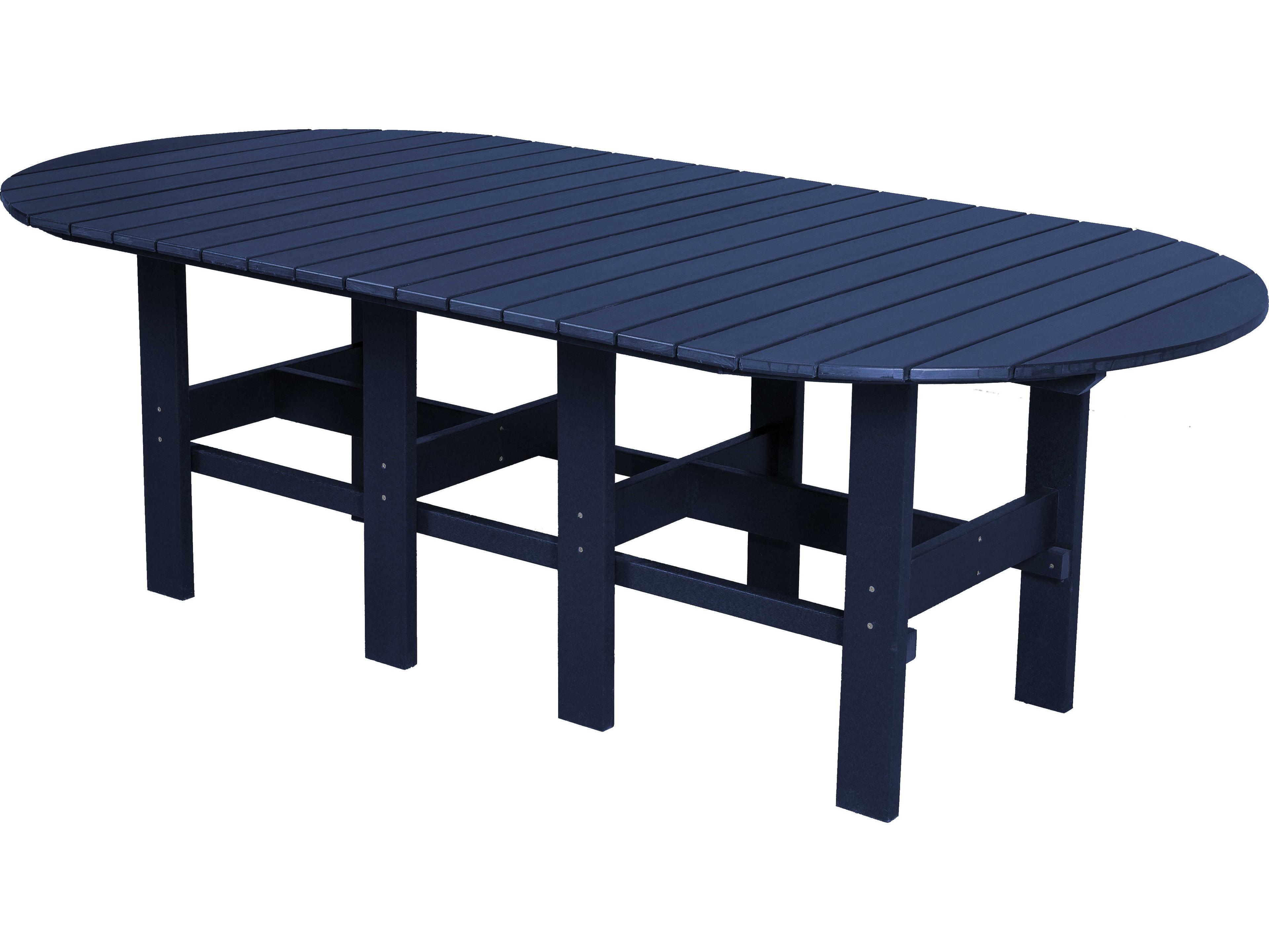Wildridge Classic Recycled Plastic Oval Patio Dining Table with Umbrella Hole