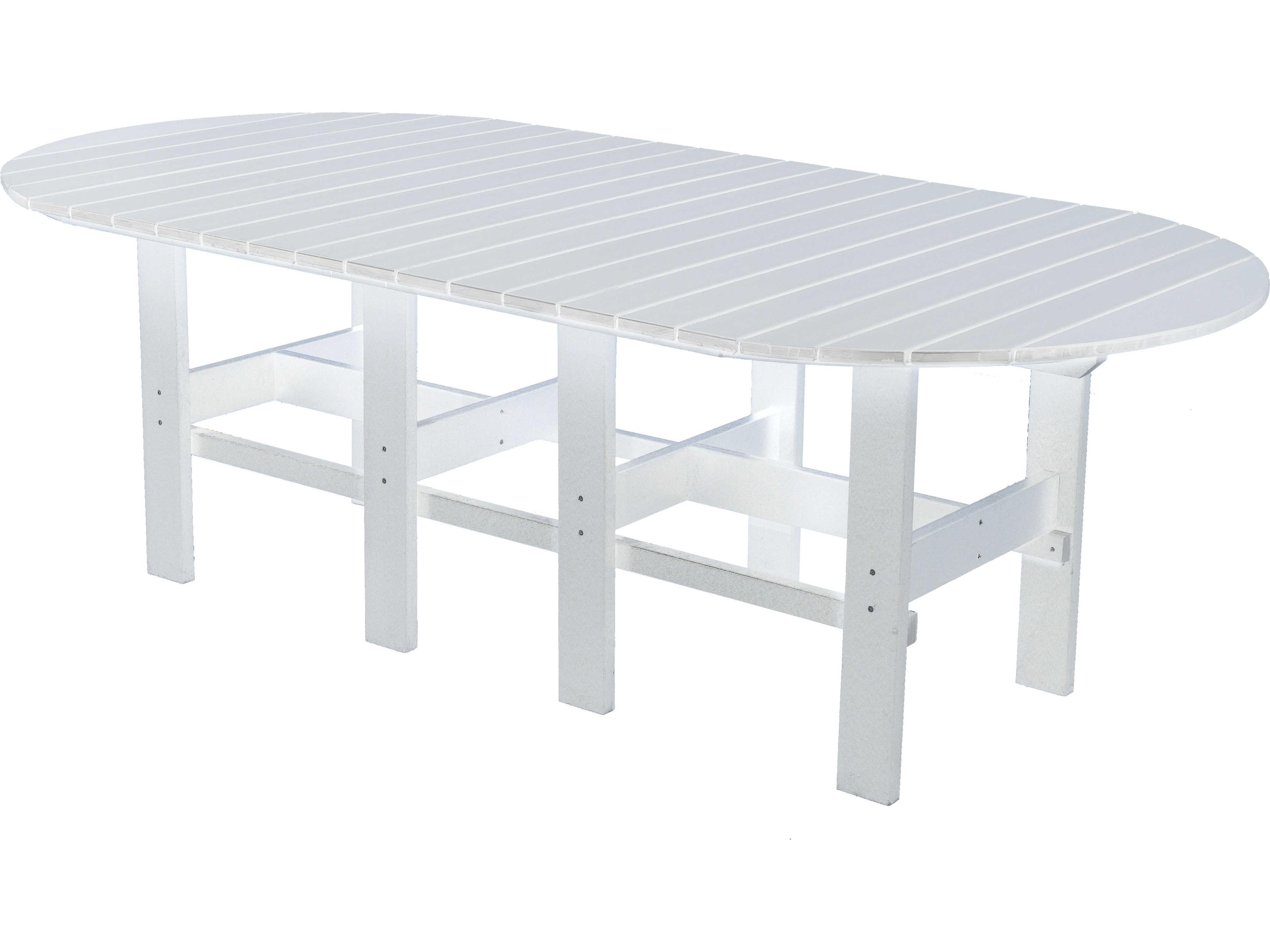 Wildridge Classic Recycled Plastic Oval Patio Dining Table with Umbrella Hole