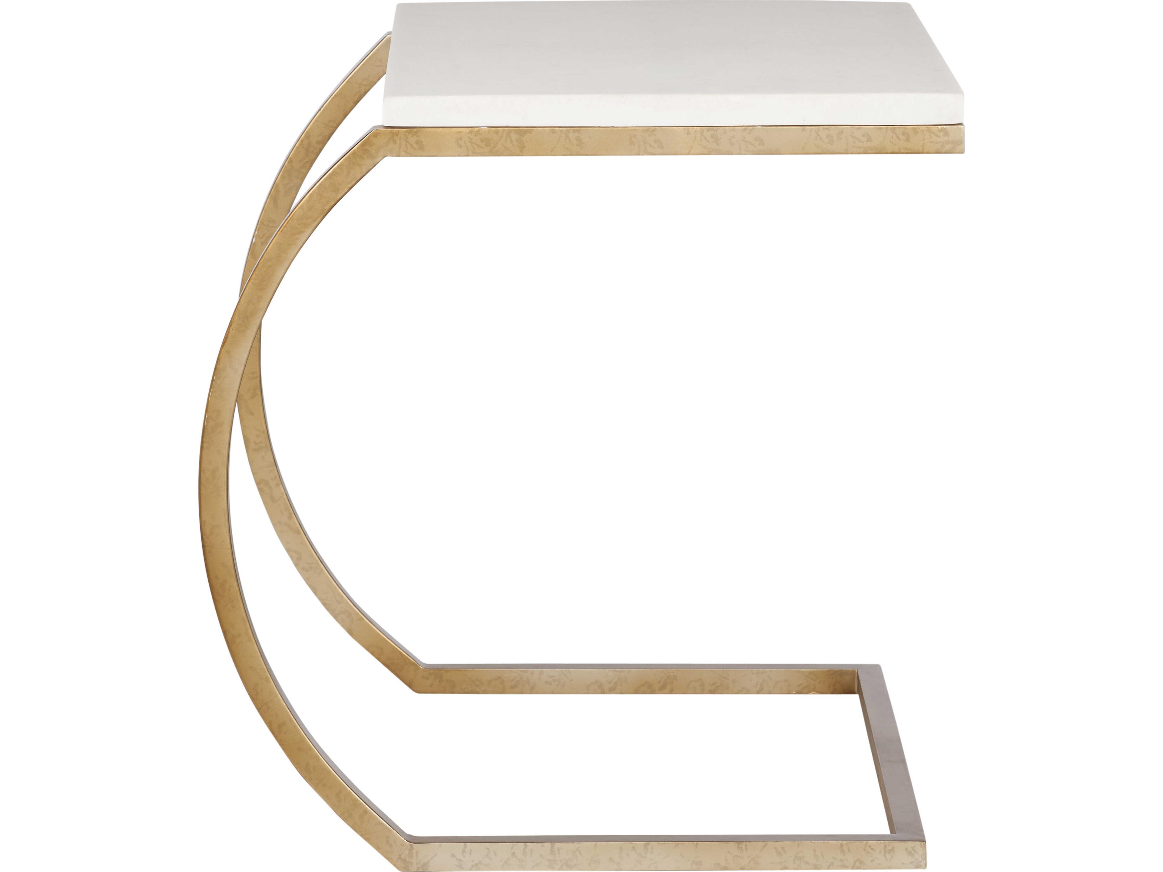 Wildwood Rectangular Steel White cream End Table