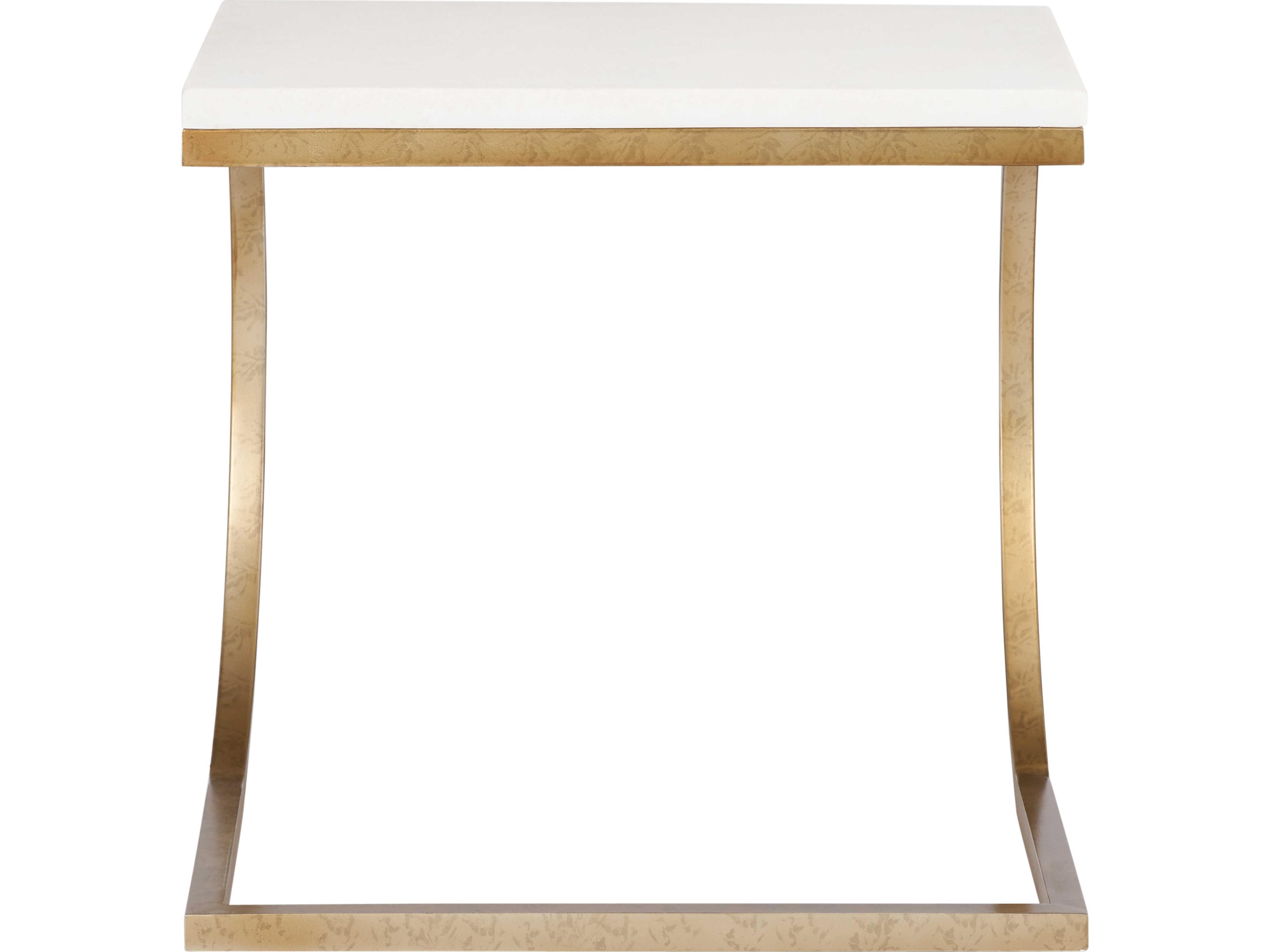 Wildwood Rectangular Metal White cream End Table