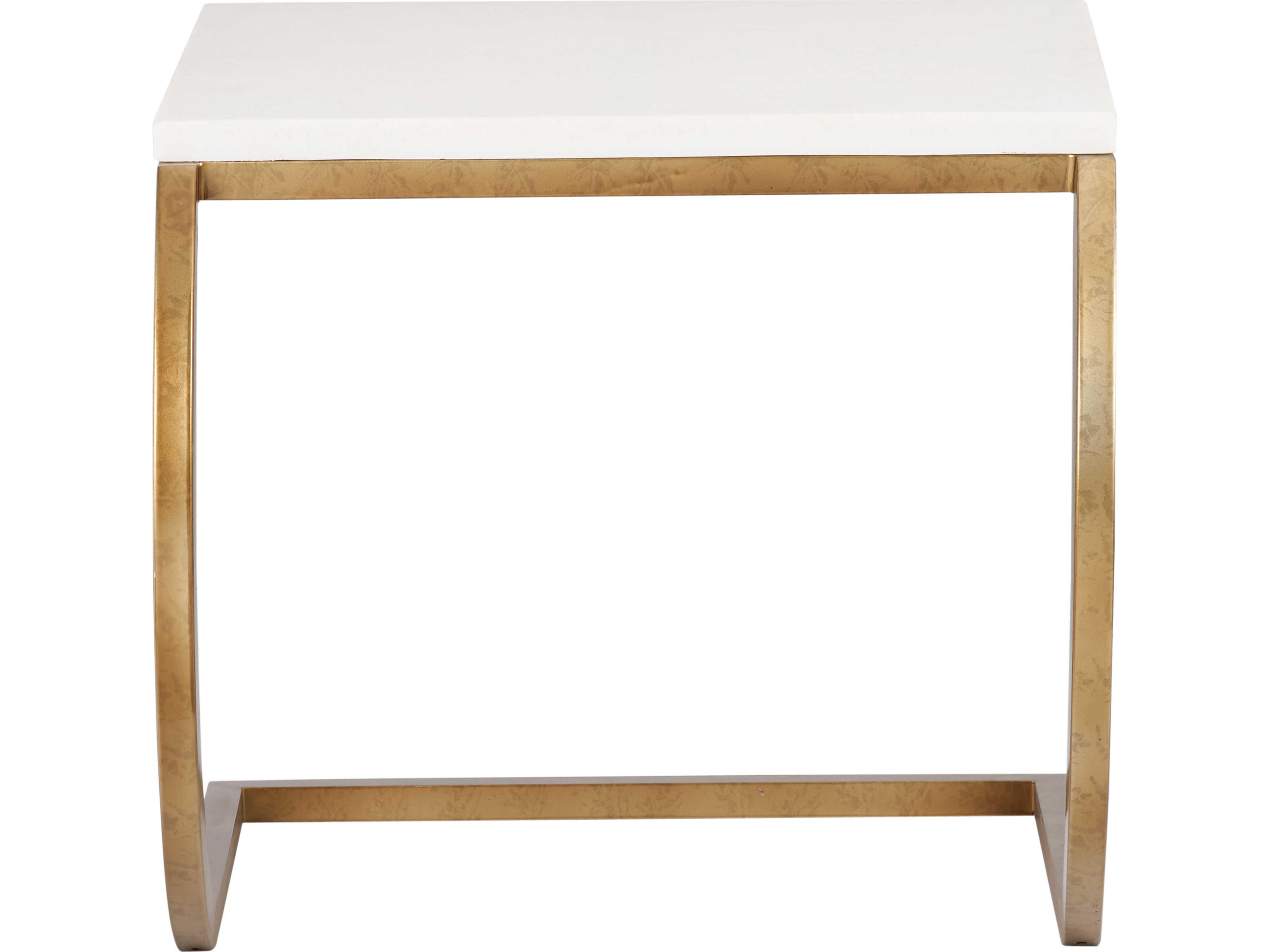 Wildwood Rectangular Metal White cream End Table