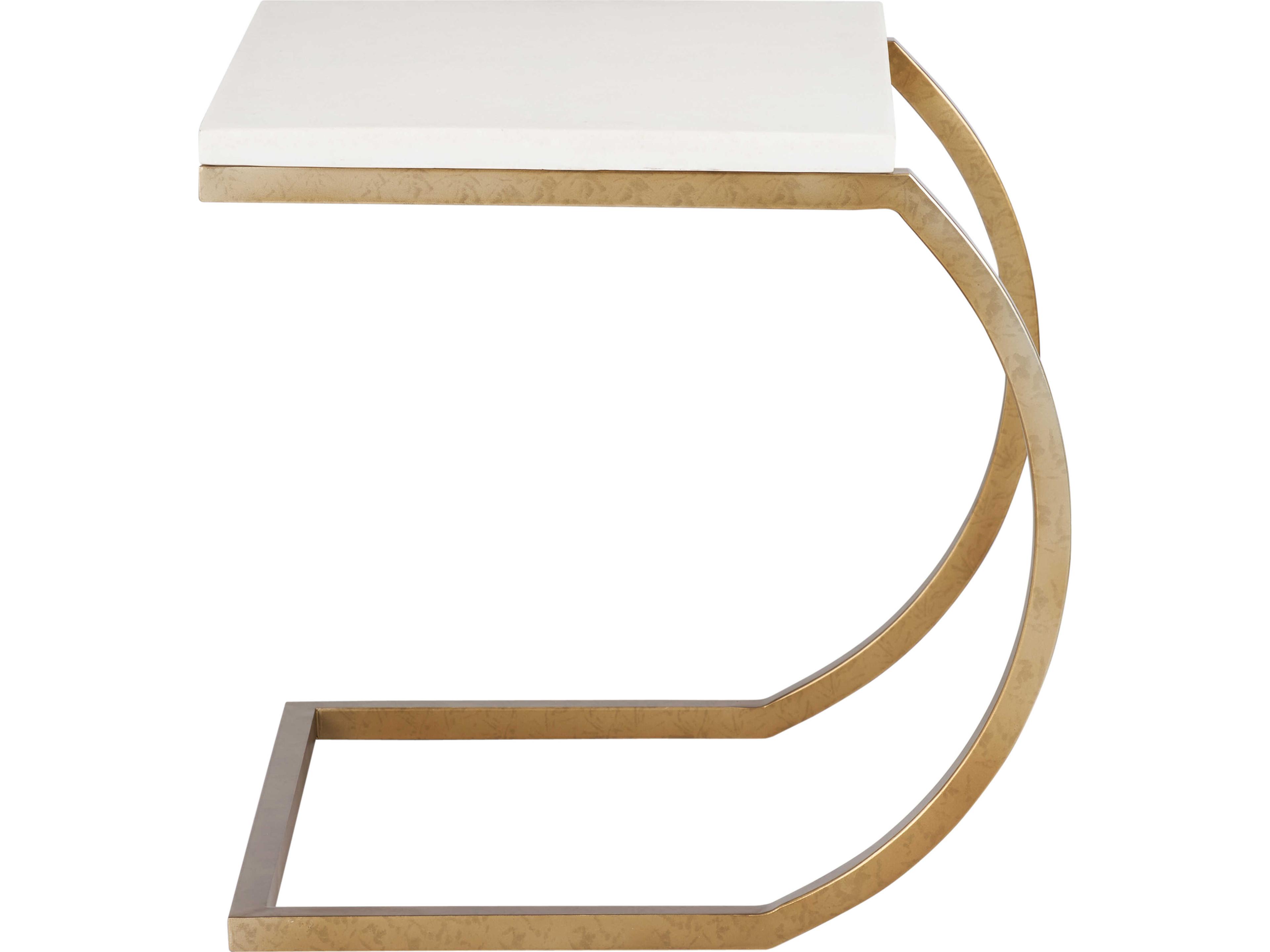 Wildwood Rectangular Metal White cream End Table