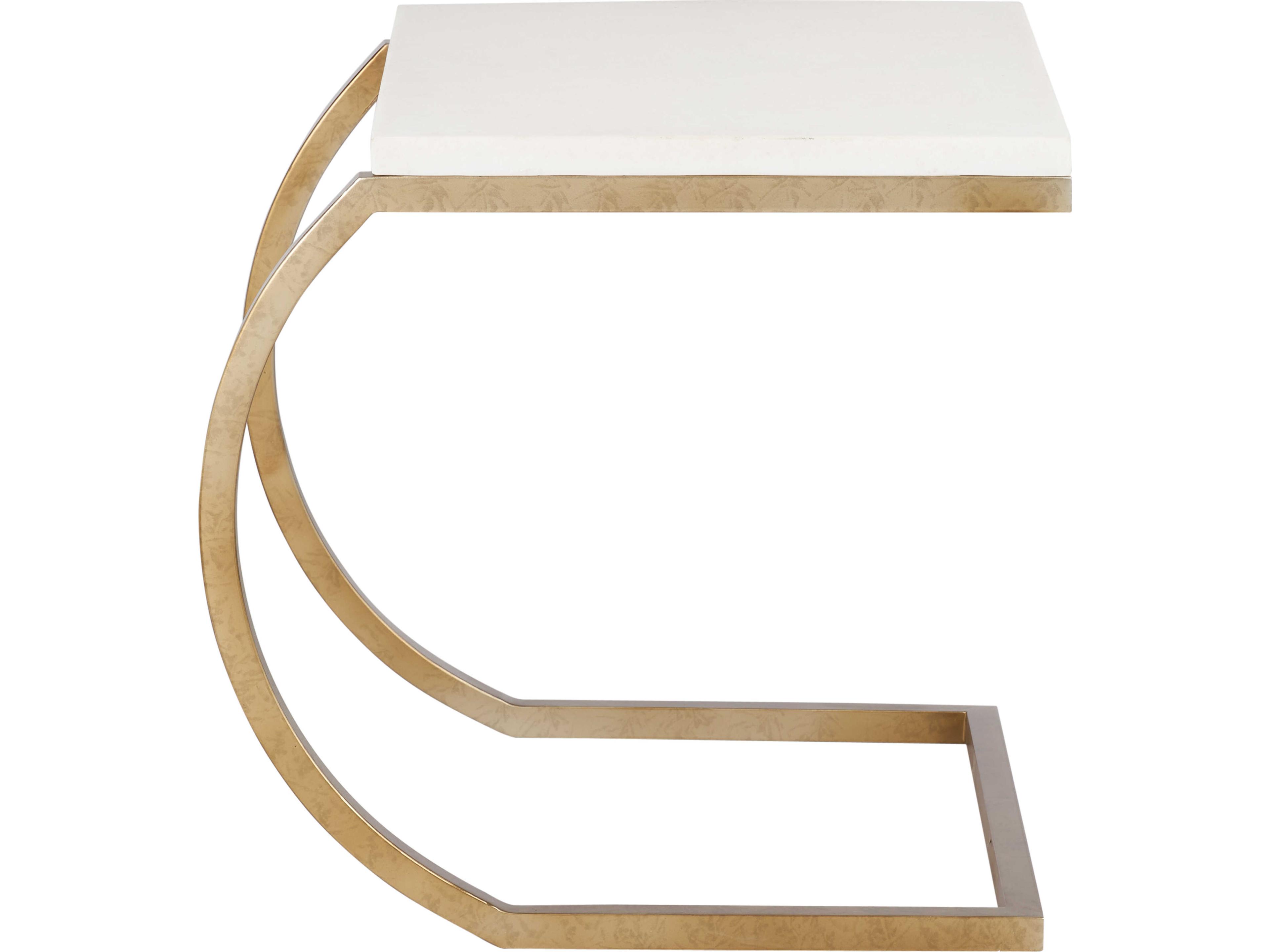 Wildwood Rectangular Metal White cream End Table