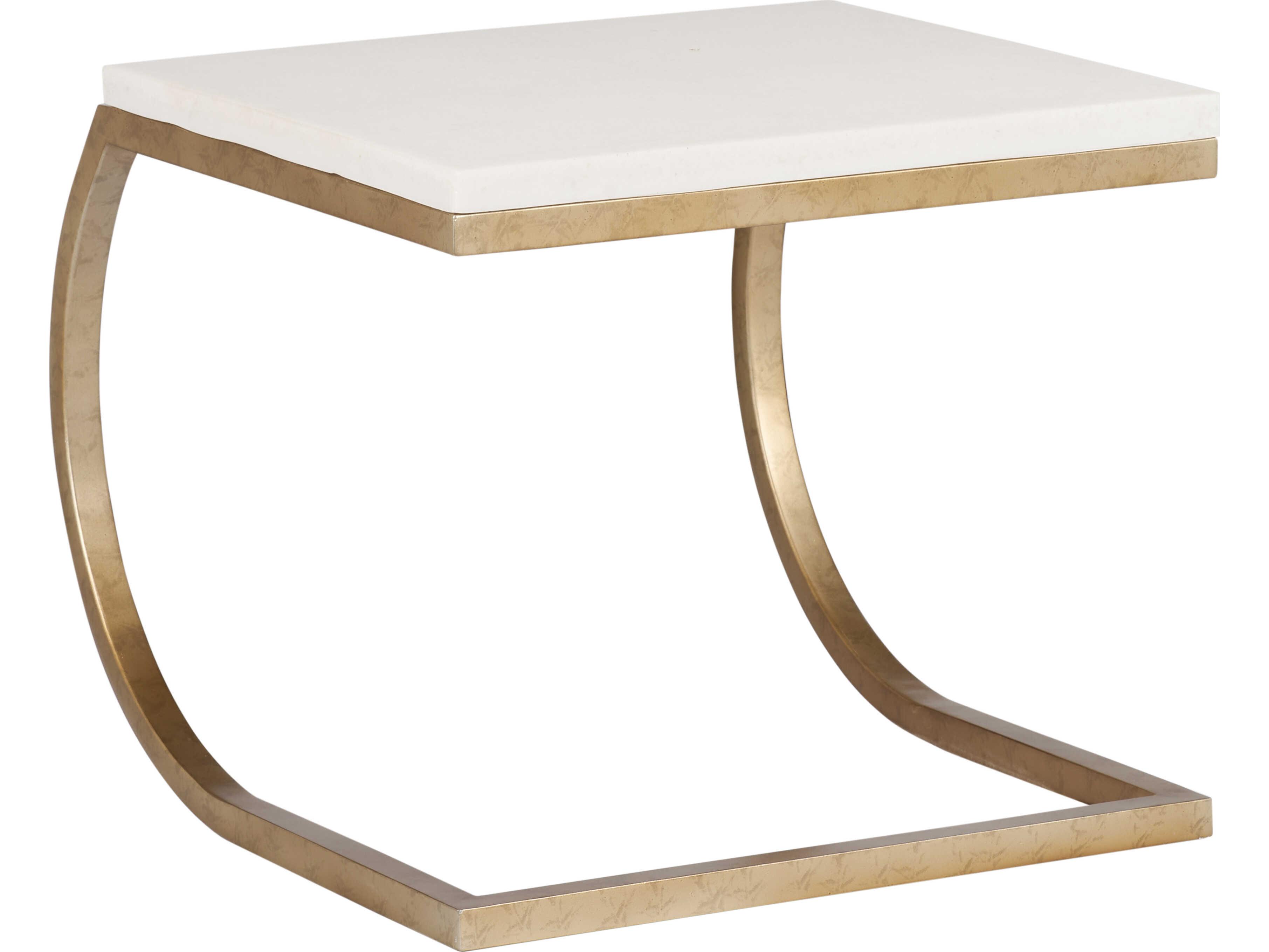 Wildwood Rectangular Metal White cream End Table