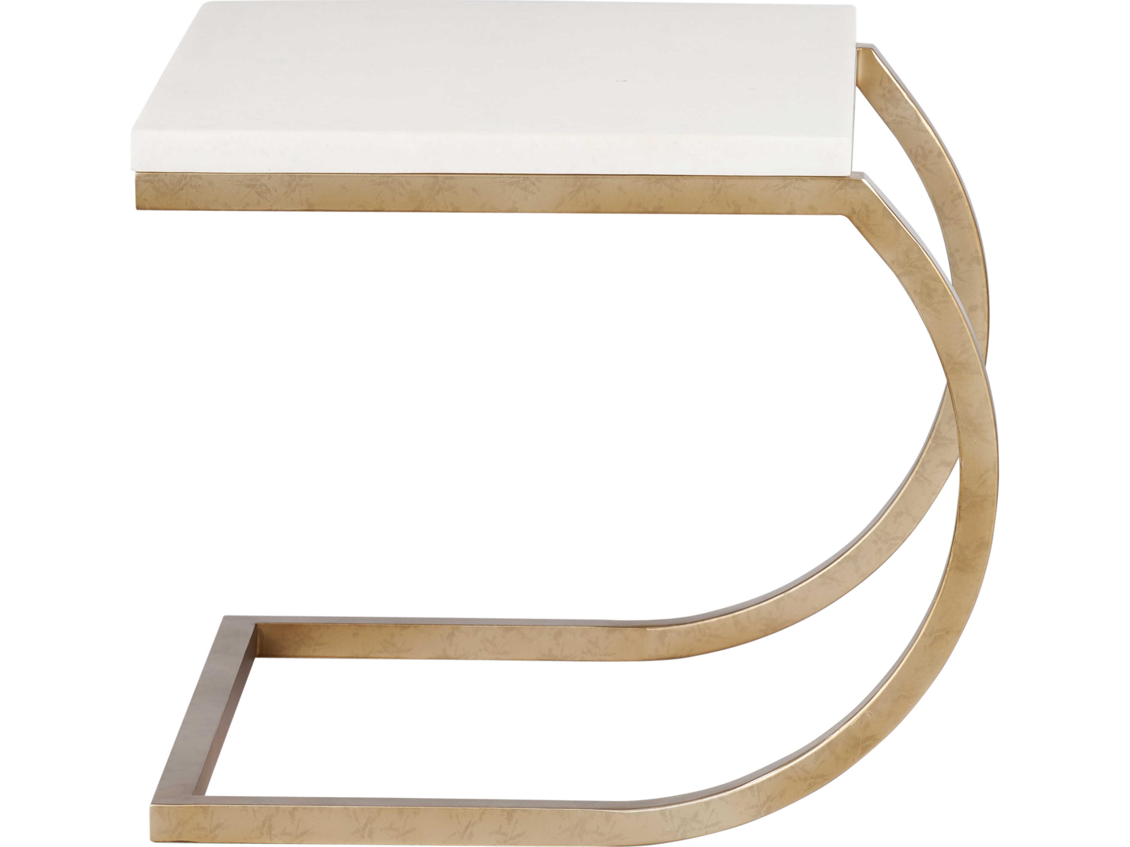 Wildwood Rectangular Metal White cream End Table