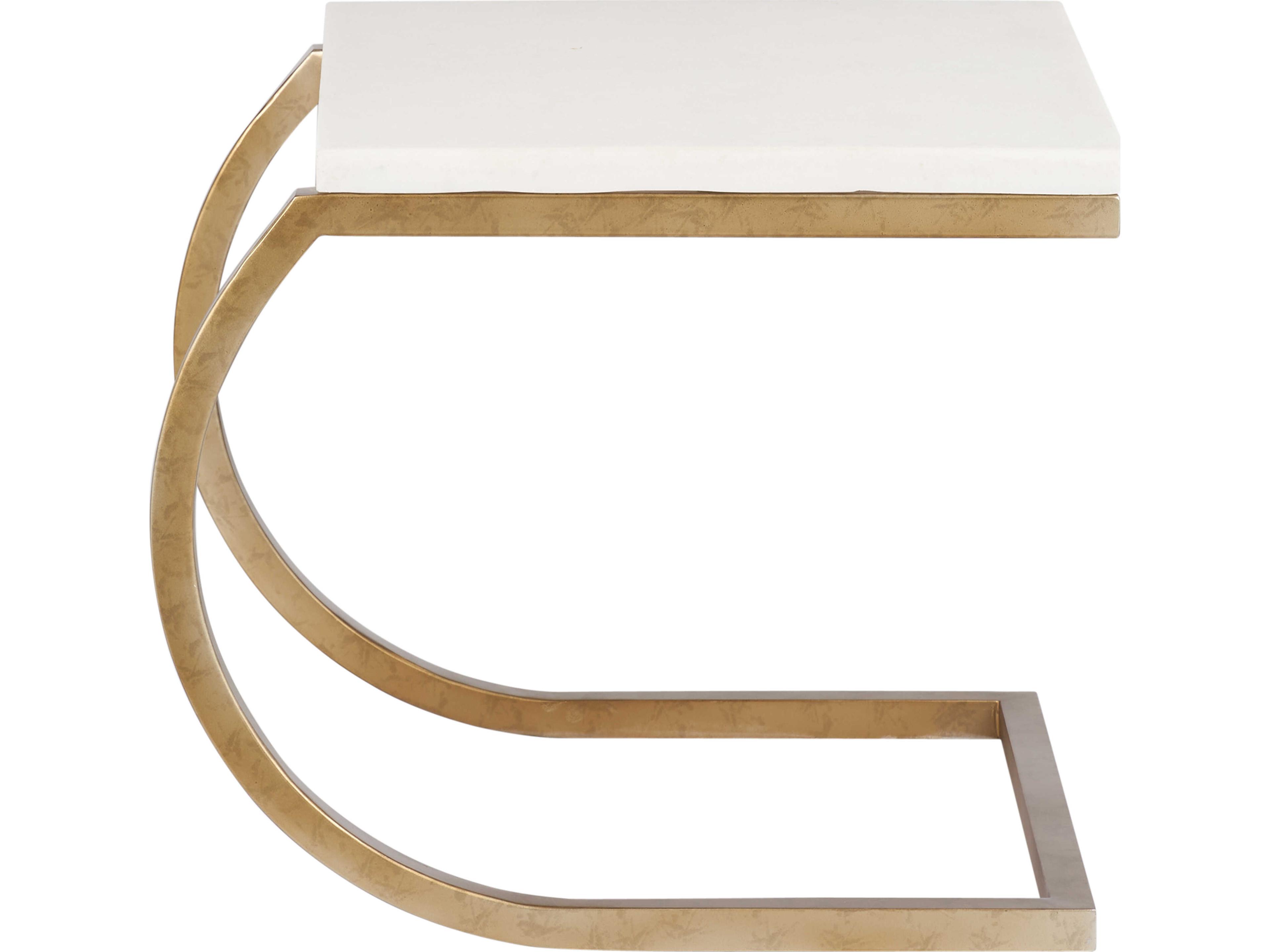 Wildwood Rectangular Metal White cream End Table