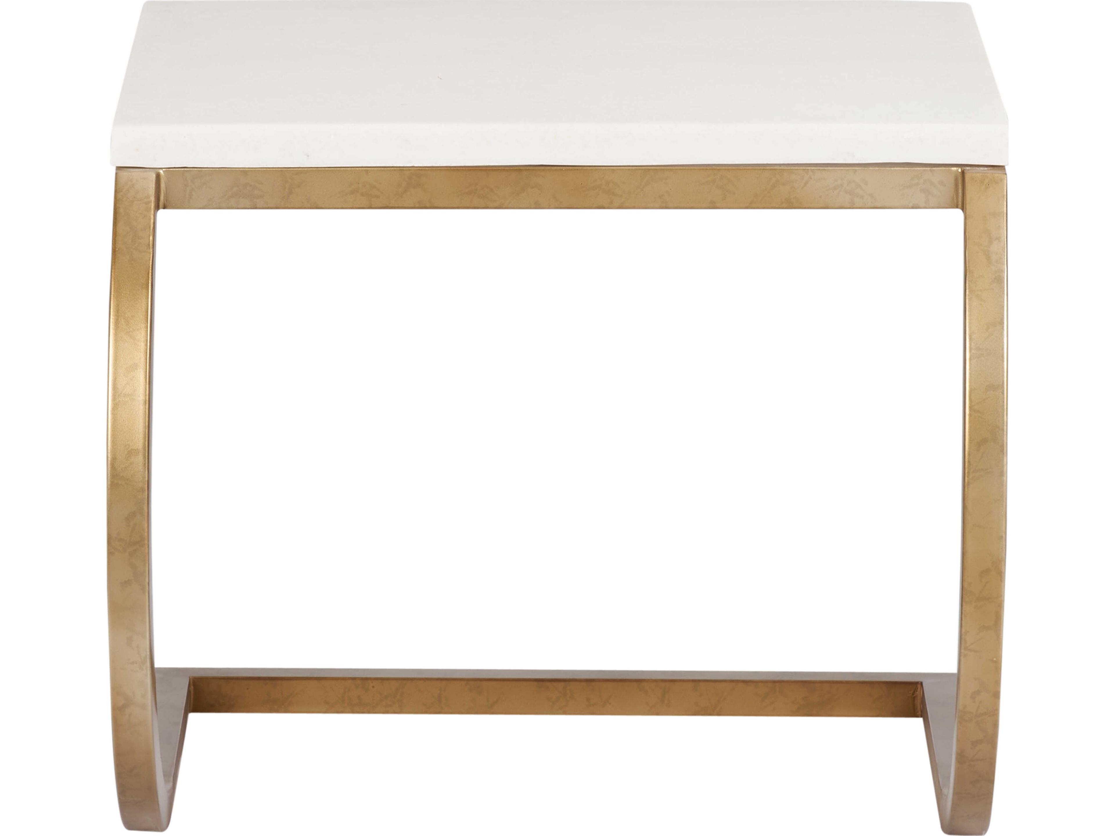 Wildwood Rectangular Metal White cream End Table