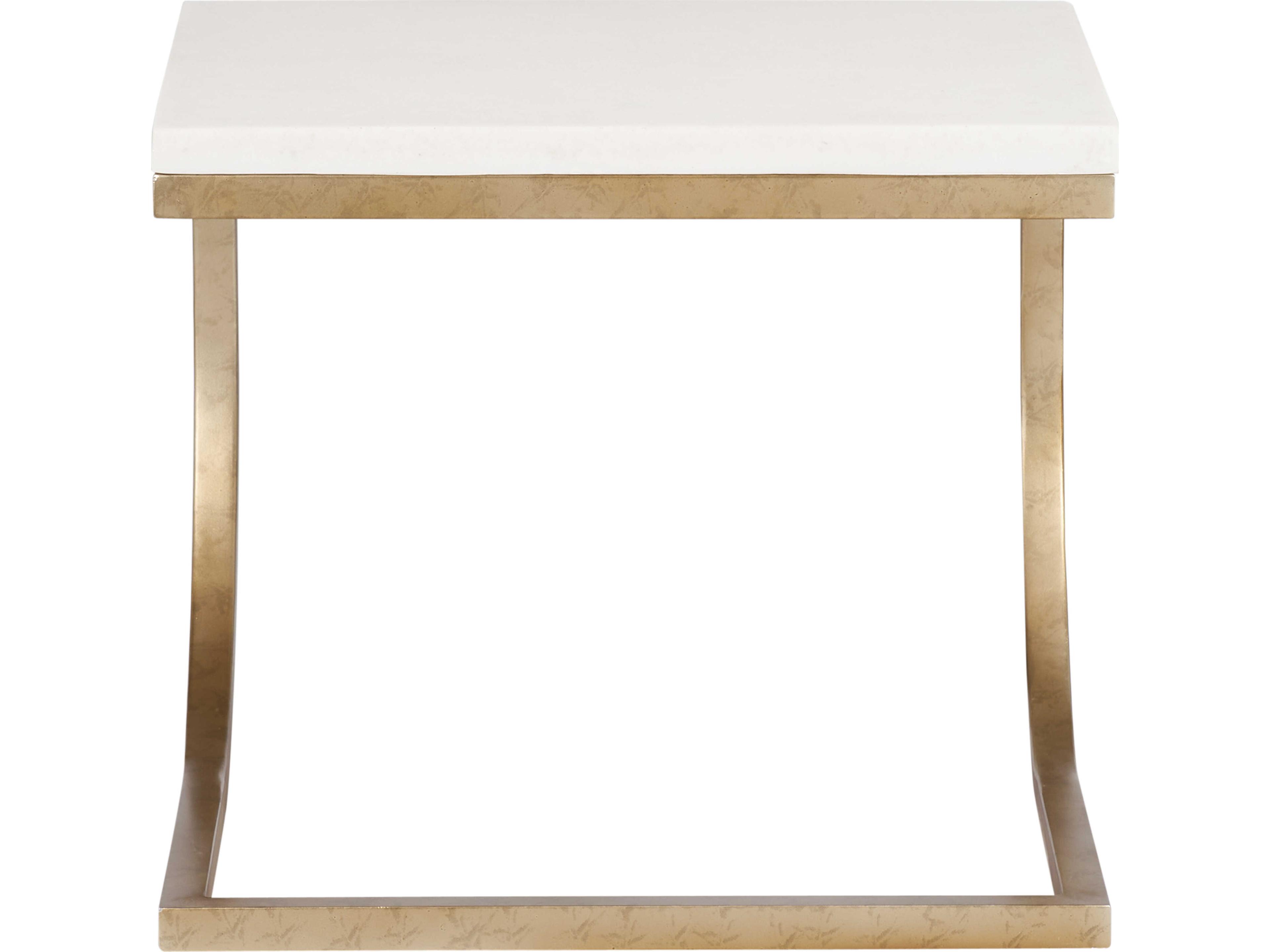 Wildwood Rectangular Metal White cream End Table