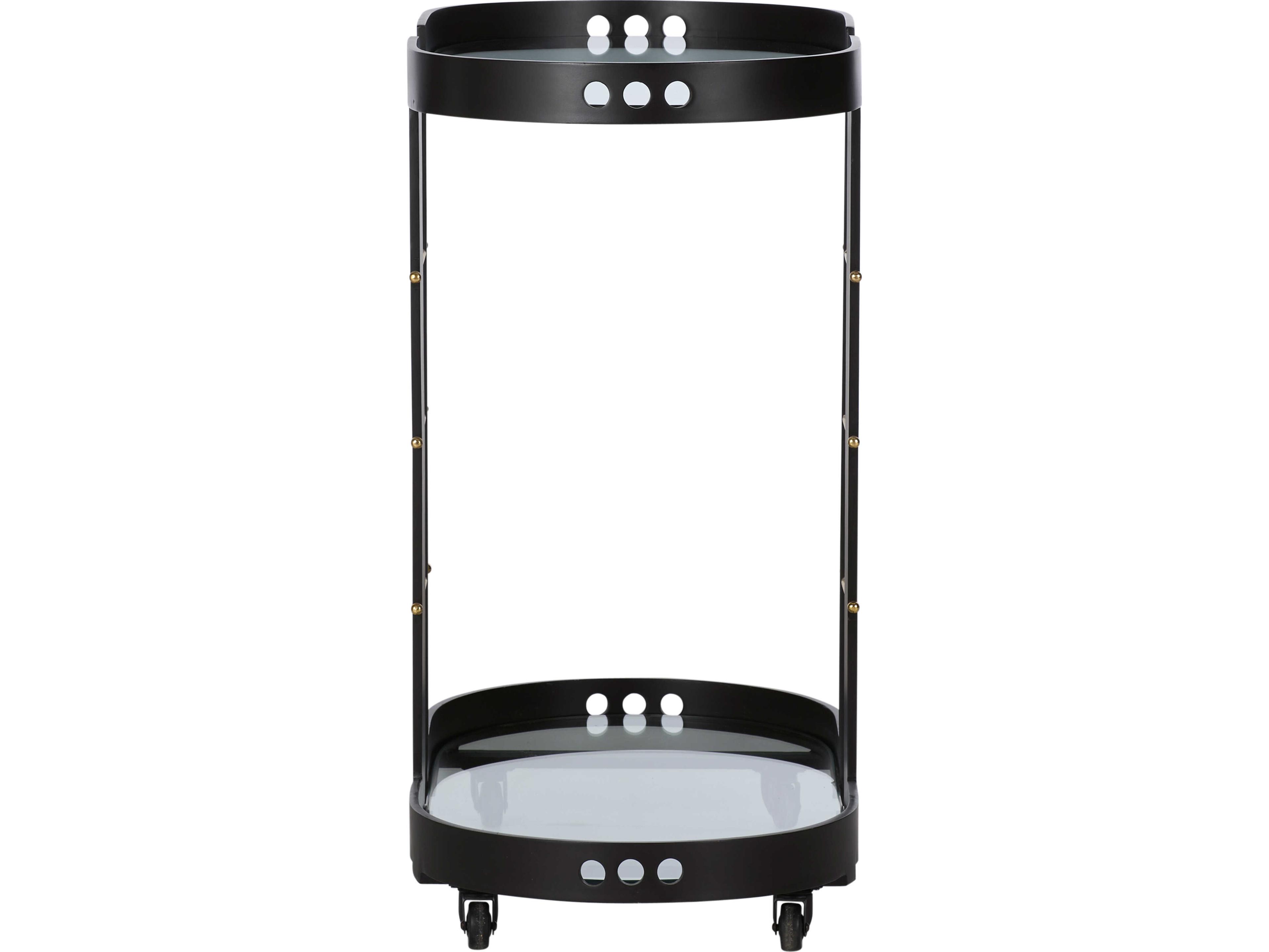 Wildwood Glass Black Bar Cart