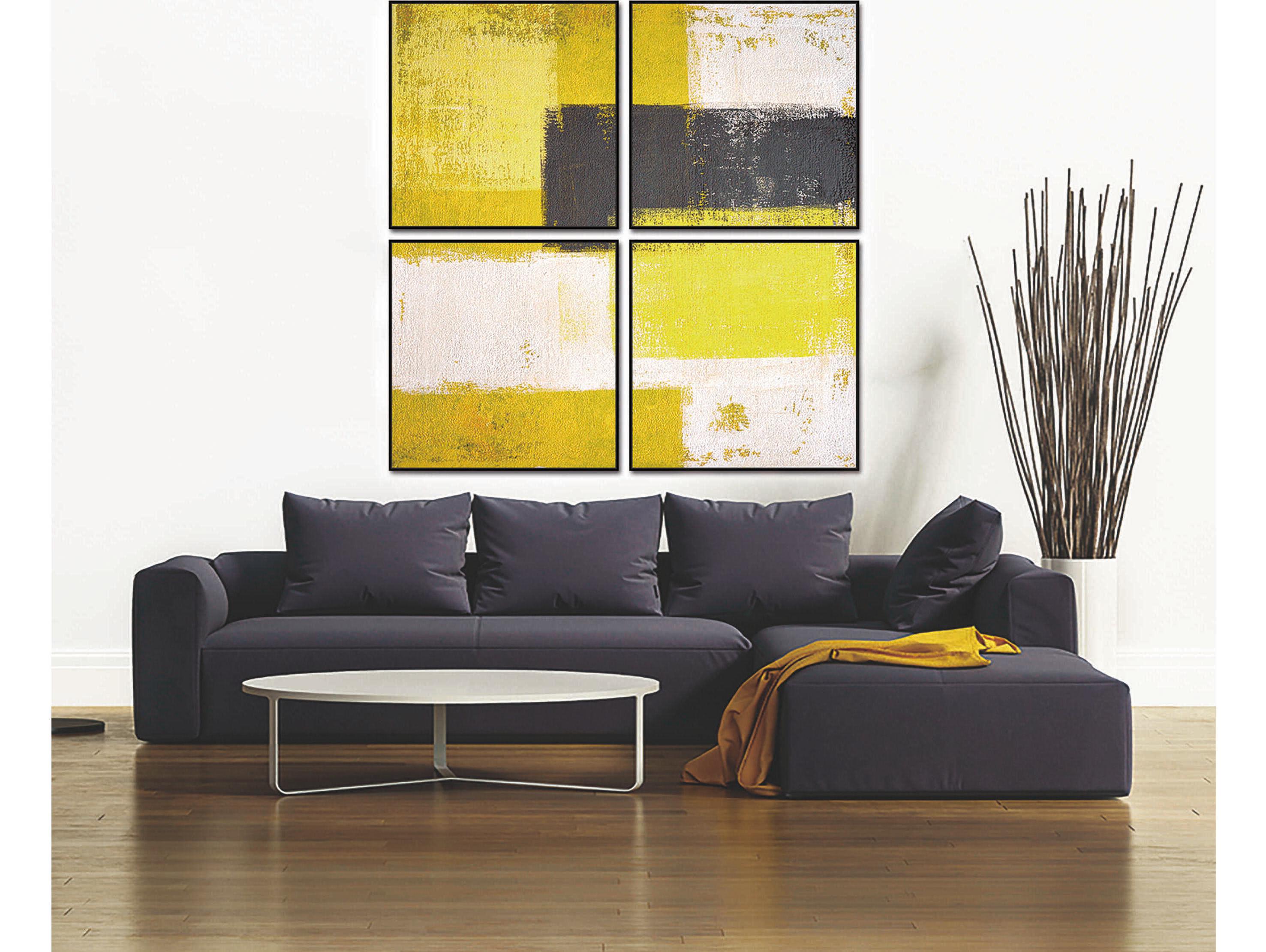Whiteline Modern Living Amarillo 4-Piece Canvas Wall Art