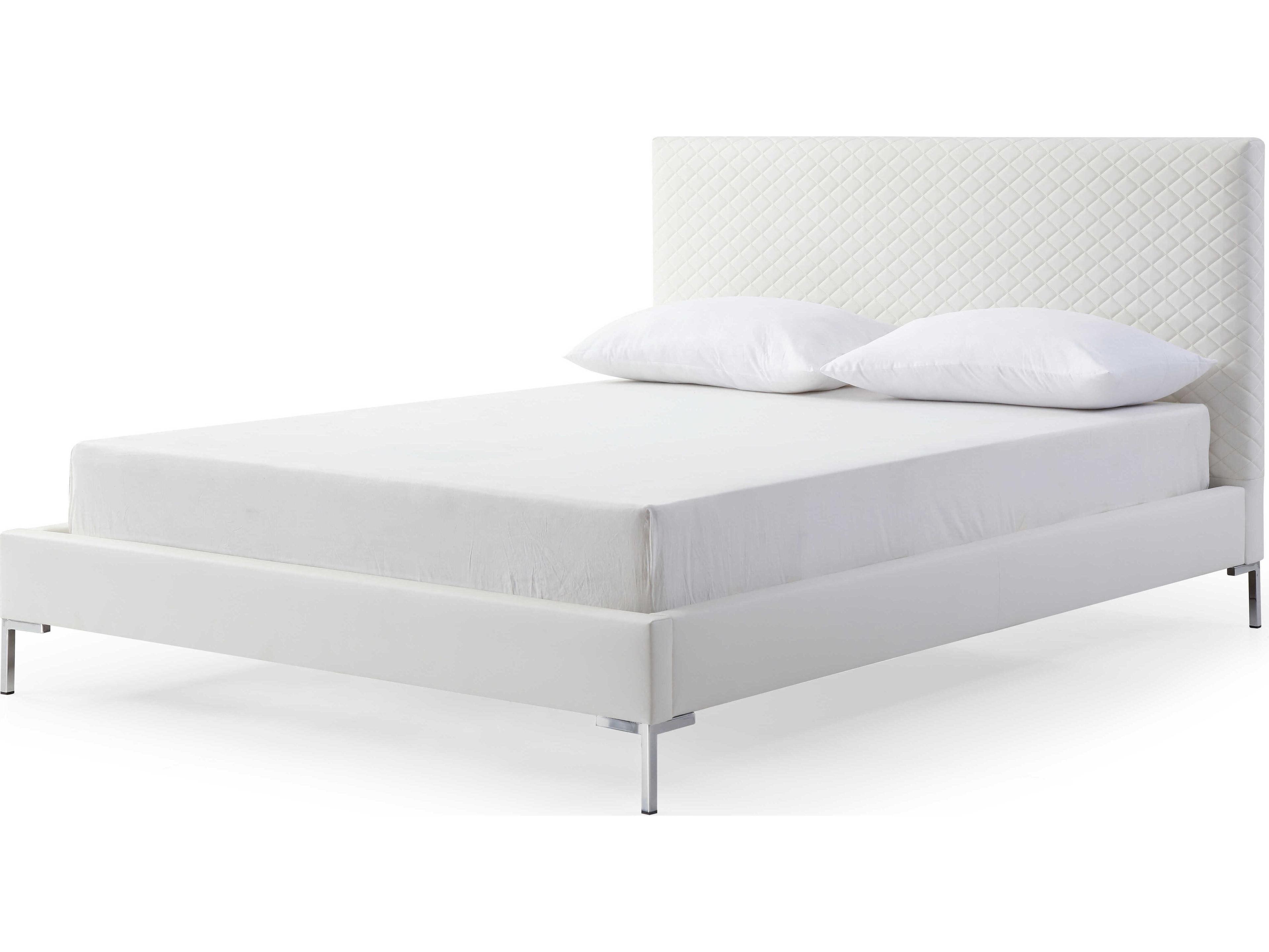 Whiteline Modern Living Liz White Silver Full Platform Bed