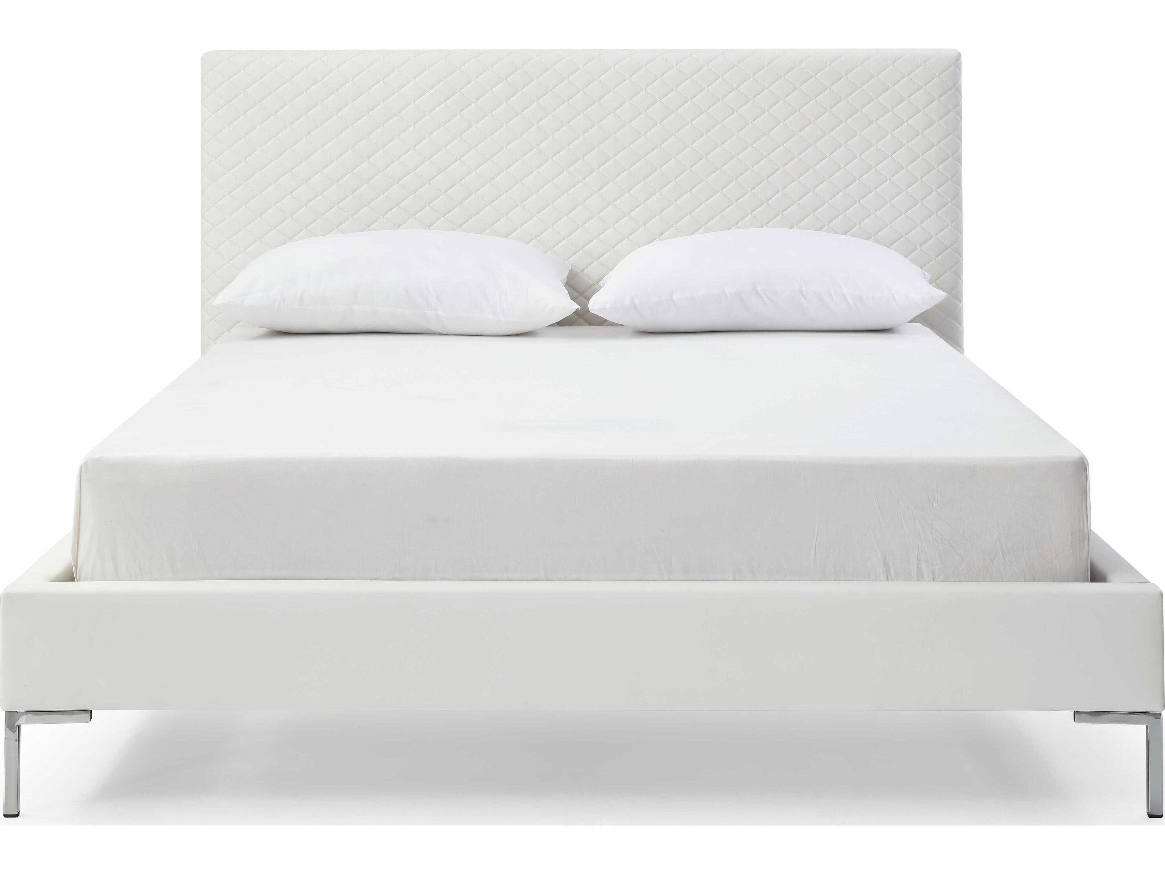 Whiteline Modern Living Liz White Silver Full Platform Bed