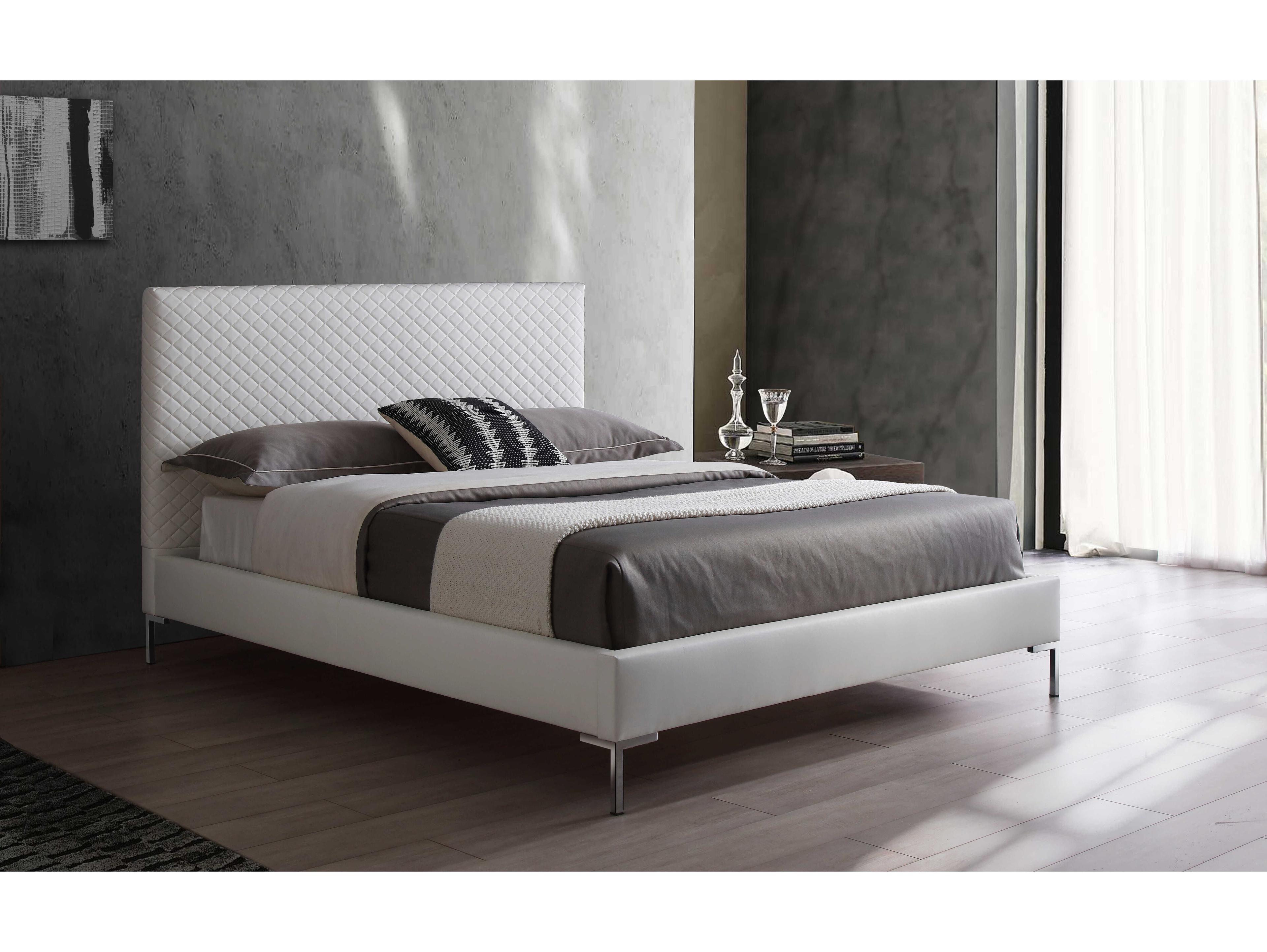 Whiteline Modern Living Liz White Silver Full Platform Bed