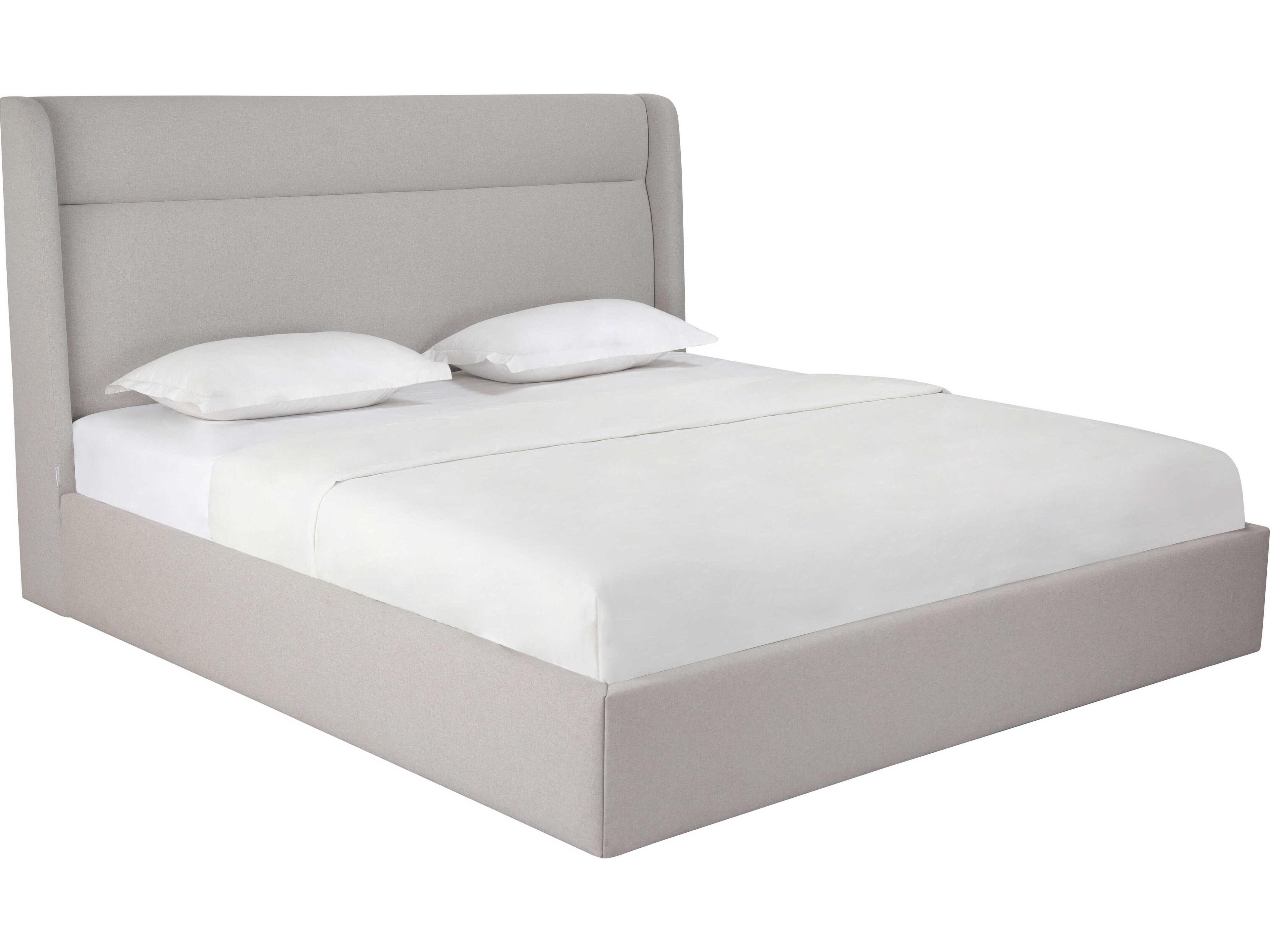 Whiteline Modern Living Tokyo Light Grey Upholstered King Platform Bed