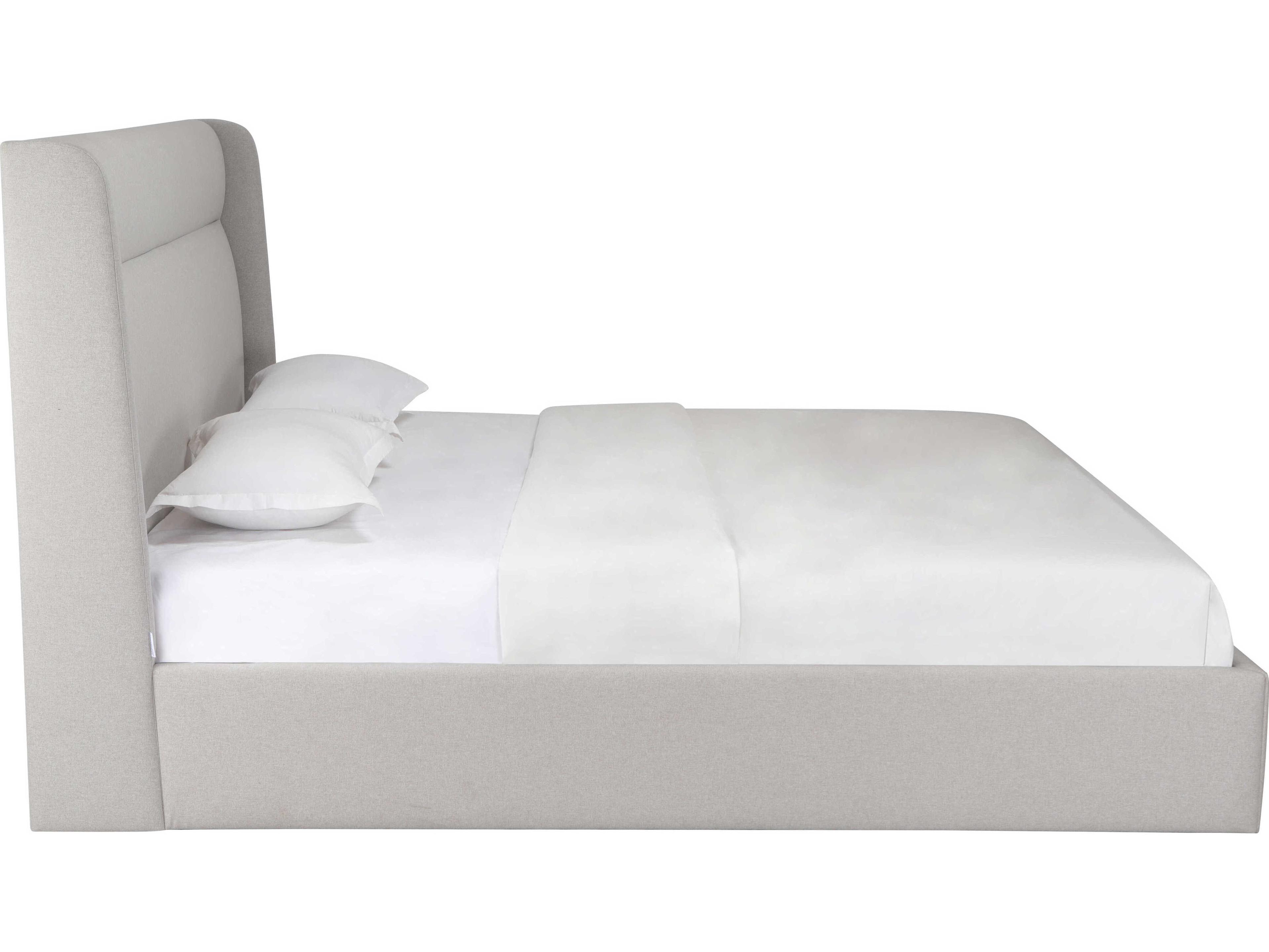 Whiteline Modern Living Tokyo Light Grey Upholstered King Platform Bed