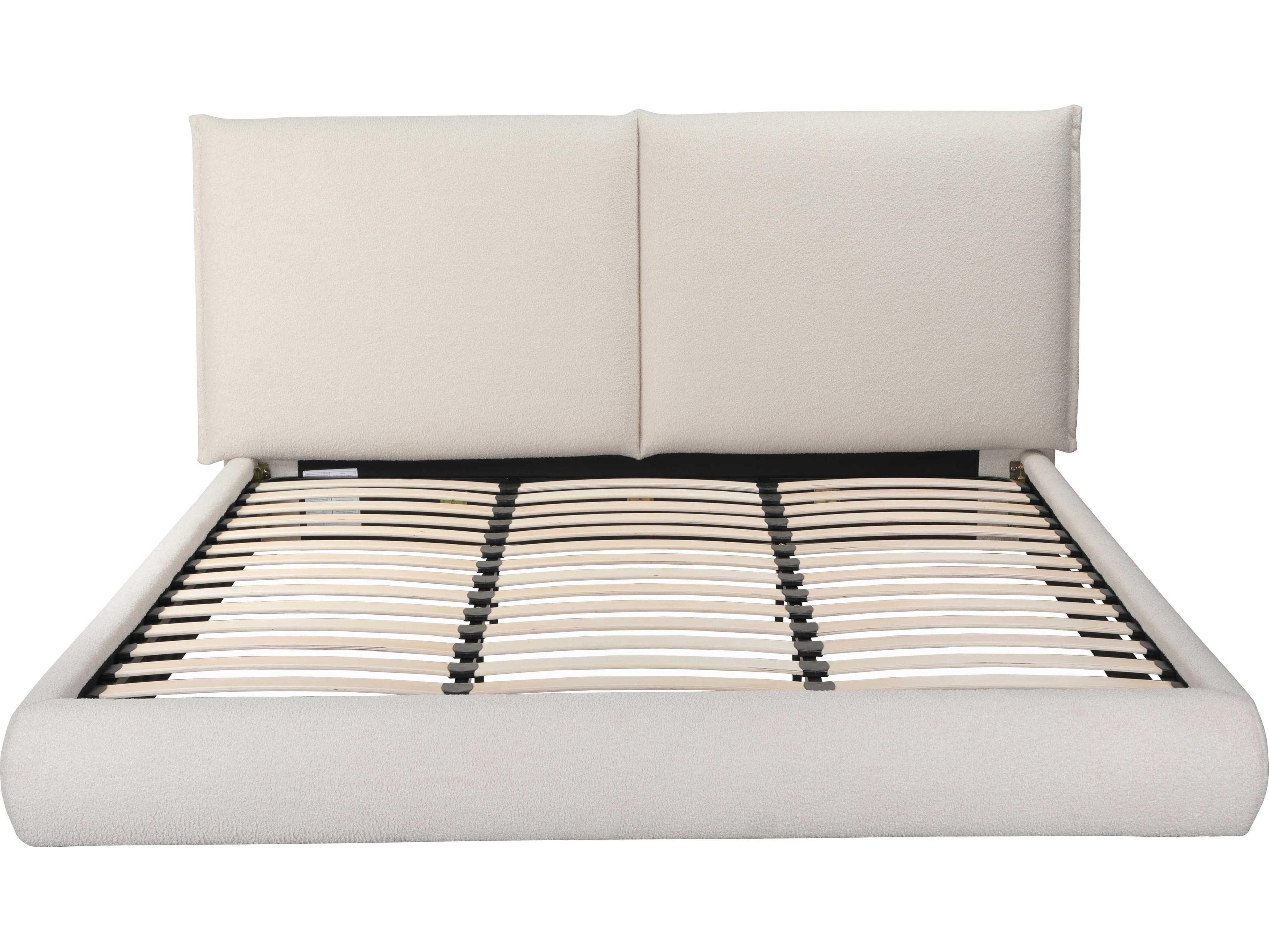 Whiteline Modern Living Eric Beige Upholstered King Platform Bed