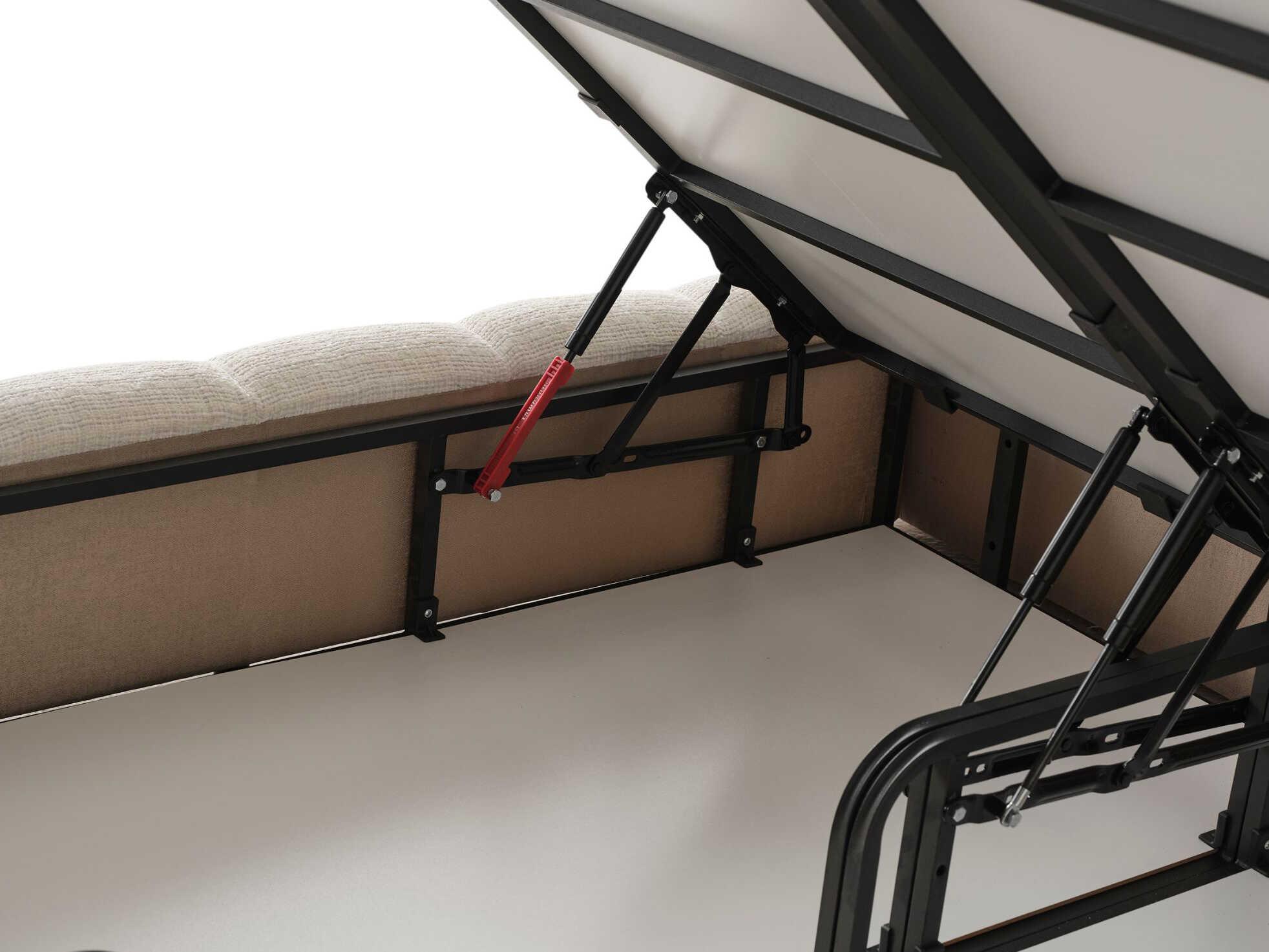 Whiteline Modern Living Cloud Beige Upholstered King Platform Bed