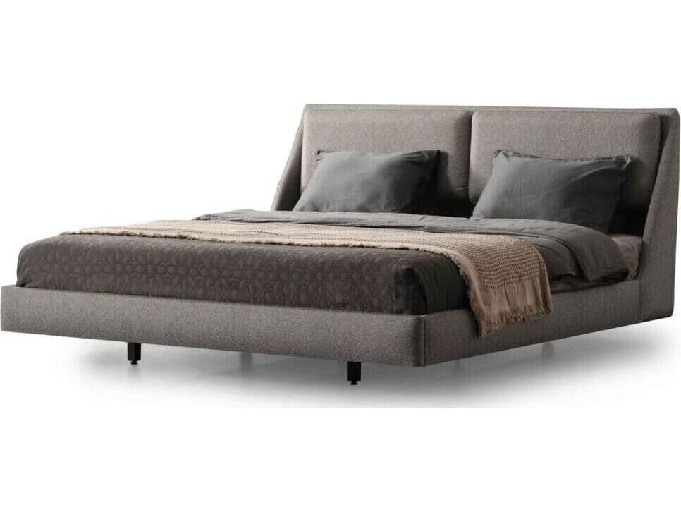 Whiteline Modern Living Raphael Gray Upholstered King Platform Bed
