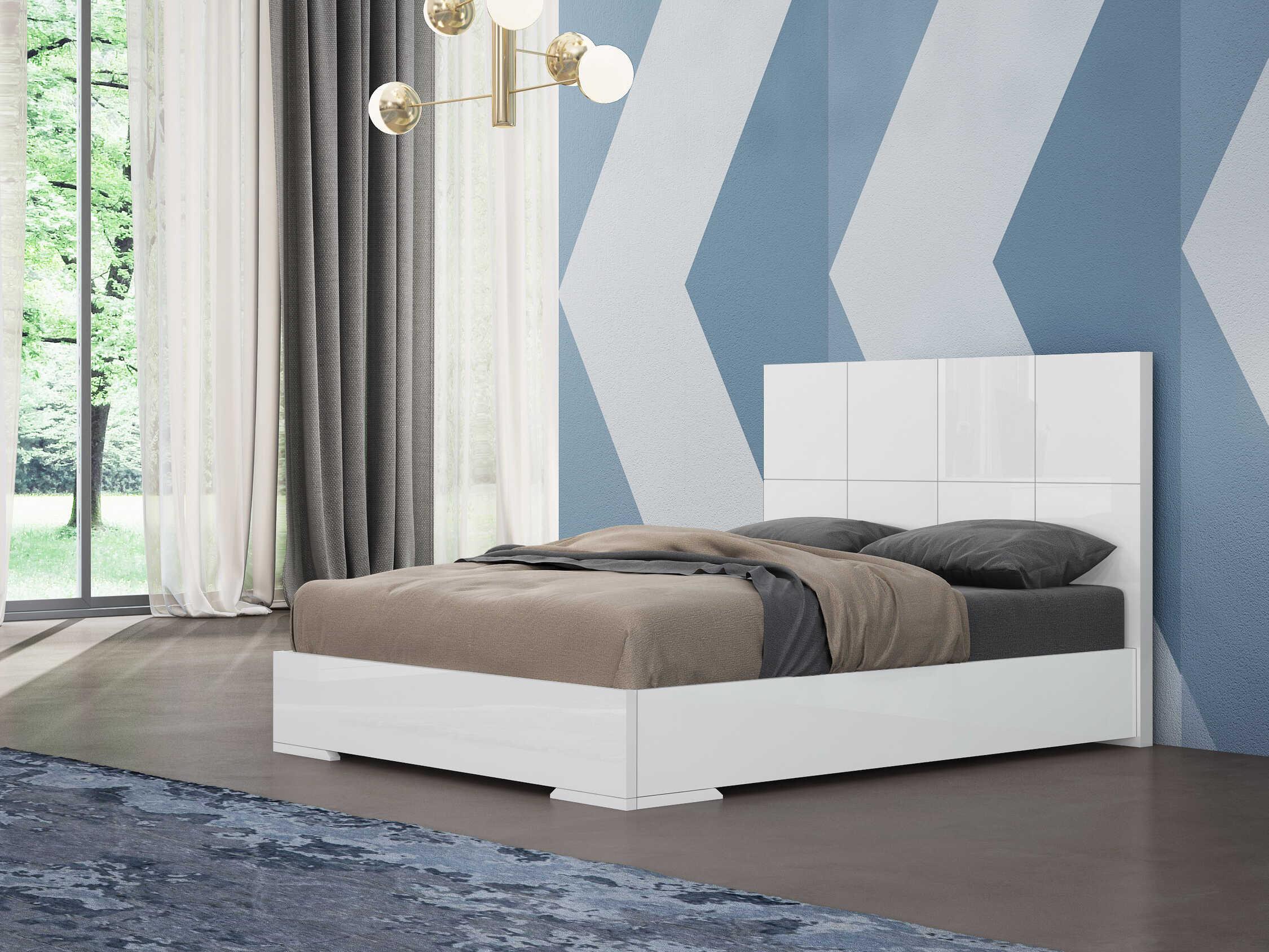 Whiteline Modern Living Anna White Wood Queen Platform Bed
