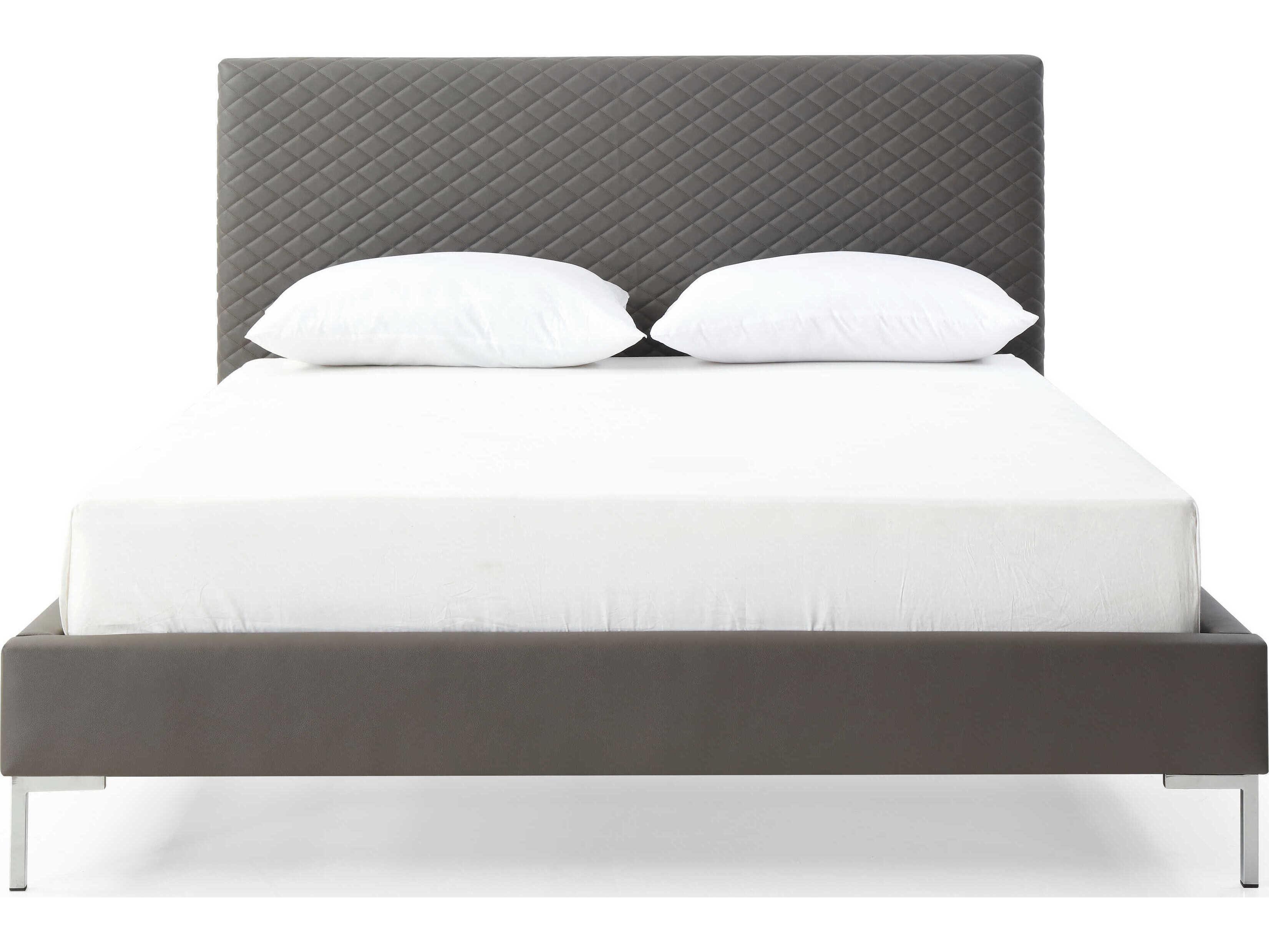 Whiteline Modern Living Liz Dark Grey Silver Queen Platform Bed