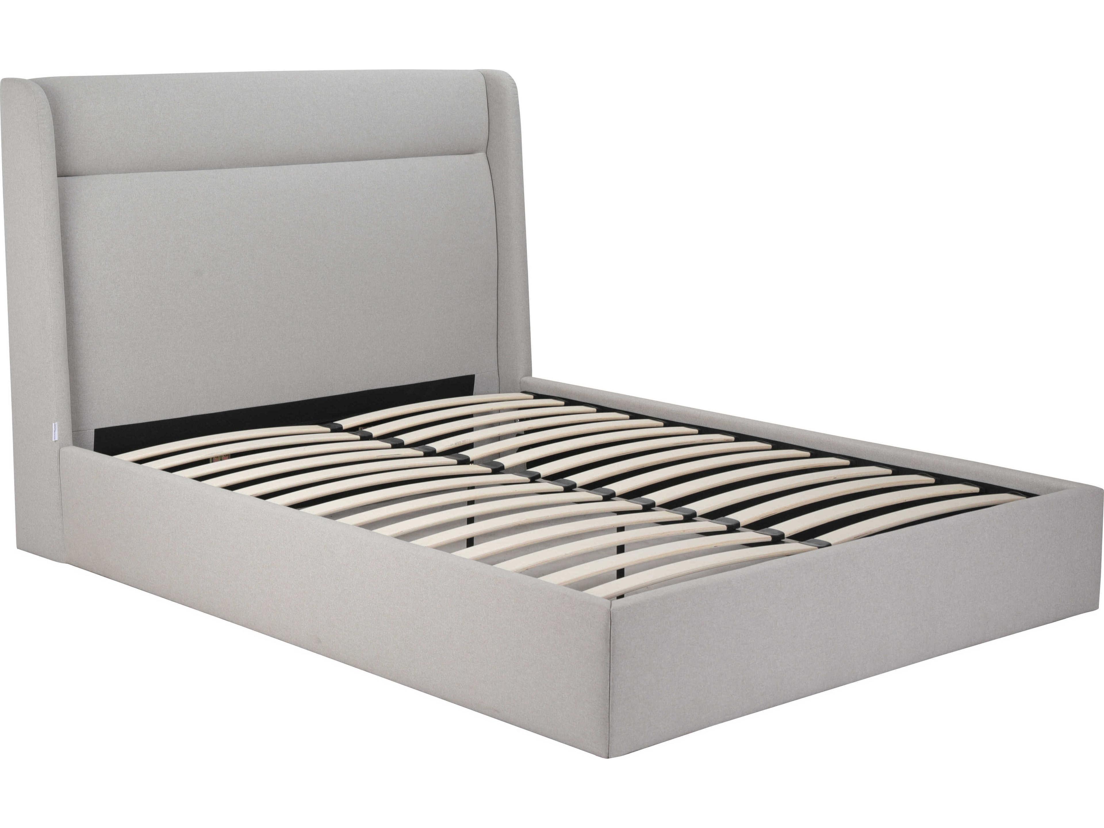 Whiteline Modern Living Tokyo Light Grey Upholstered Queen Platform Bed