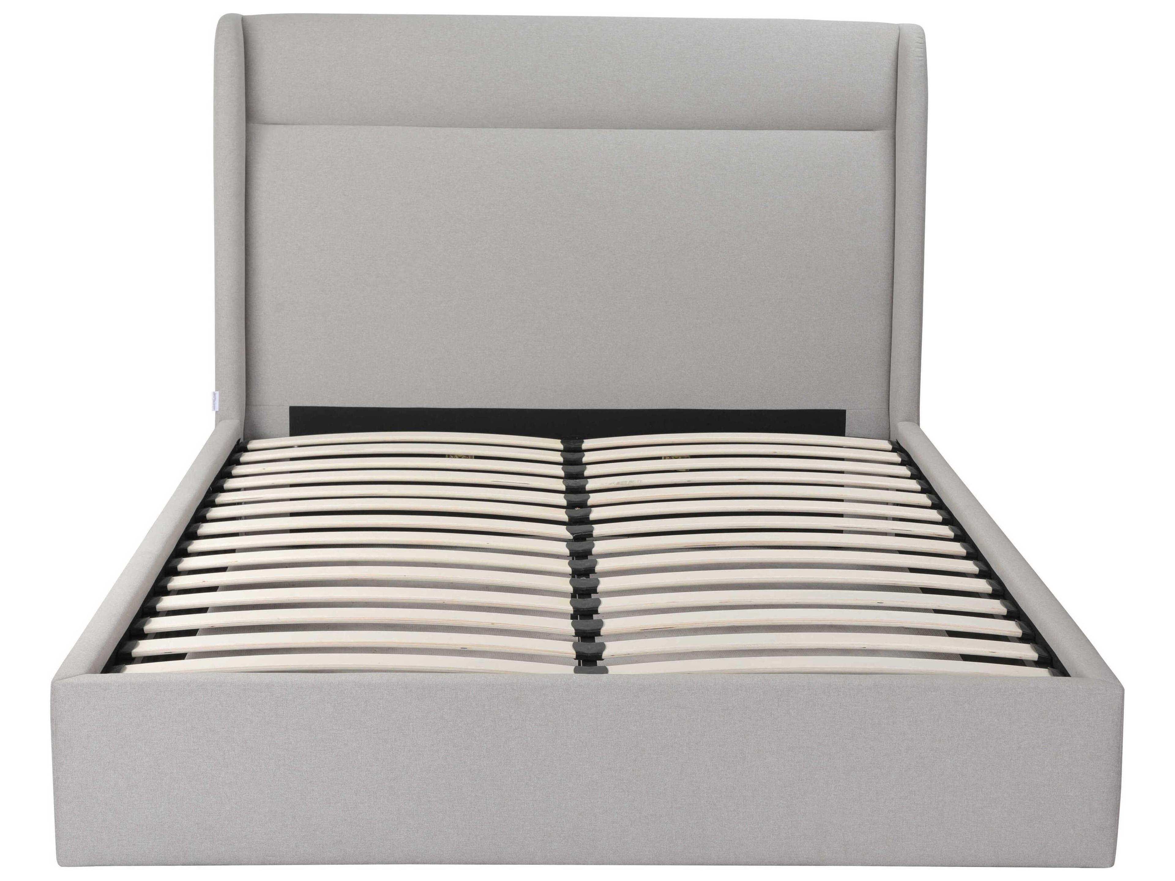 Whiteline Modern Living Tokyo Light Grey Upholstered Queen Platform Bed