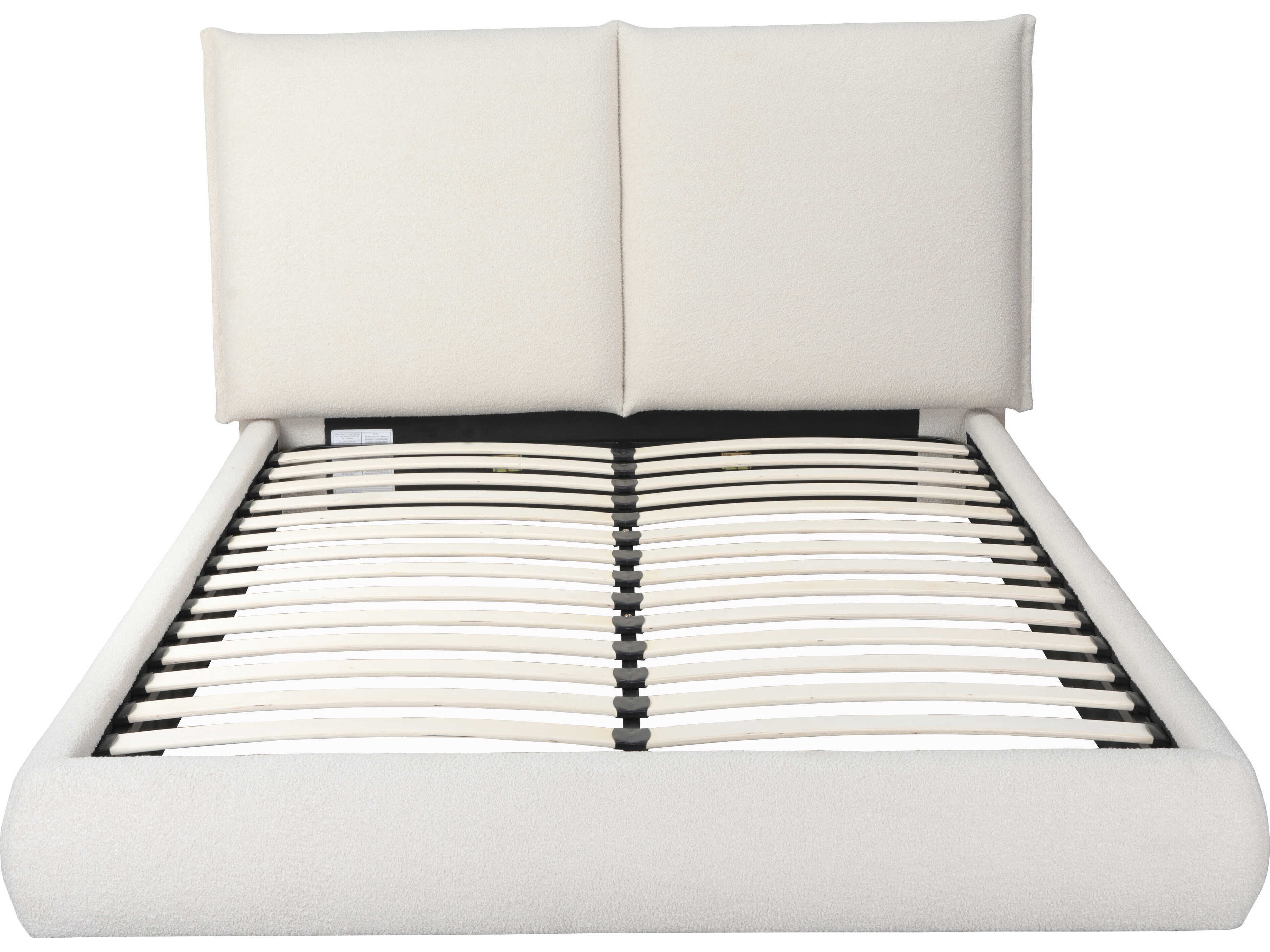 Whiteline Modern Living Eric Beige Upholstered Queen Platform Bed