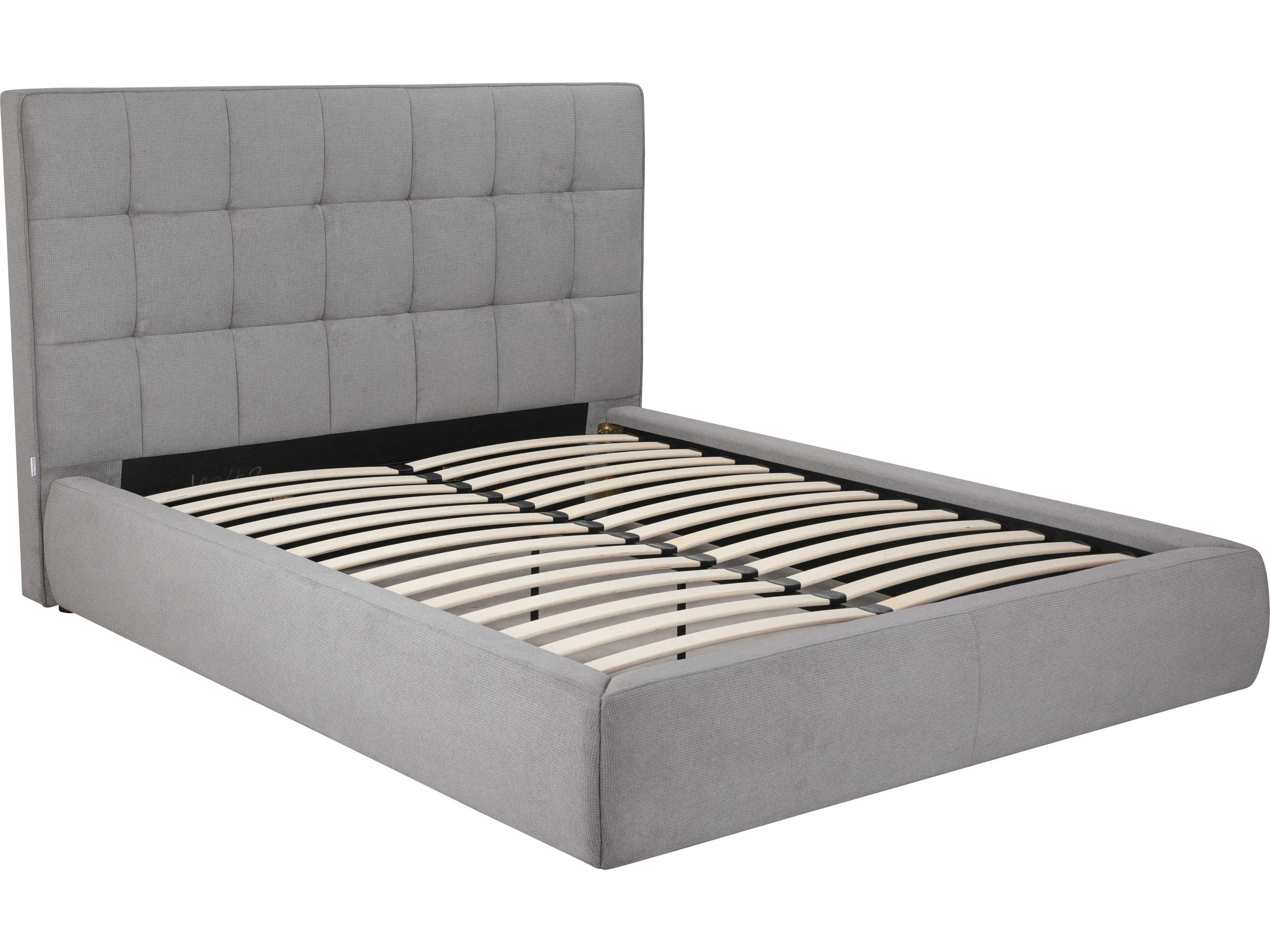 Whiteline Modern Living Dexter Grey Upholstered Queen Platform Bed